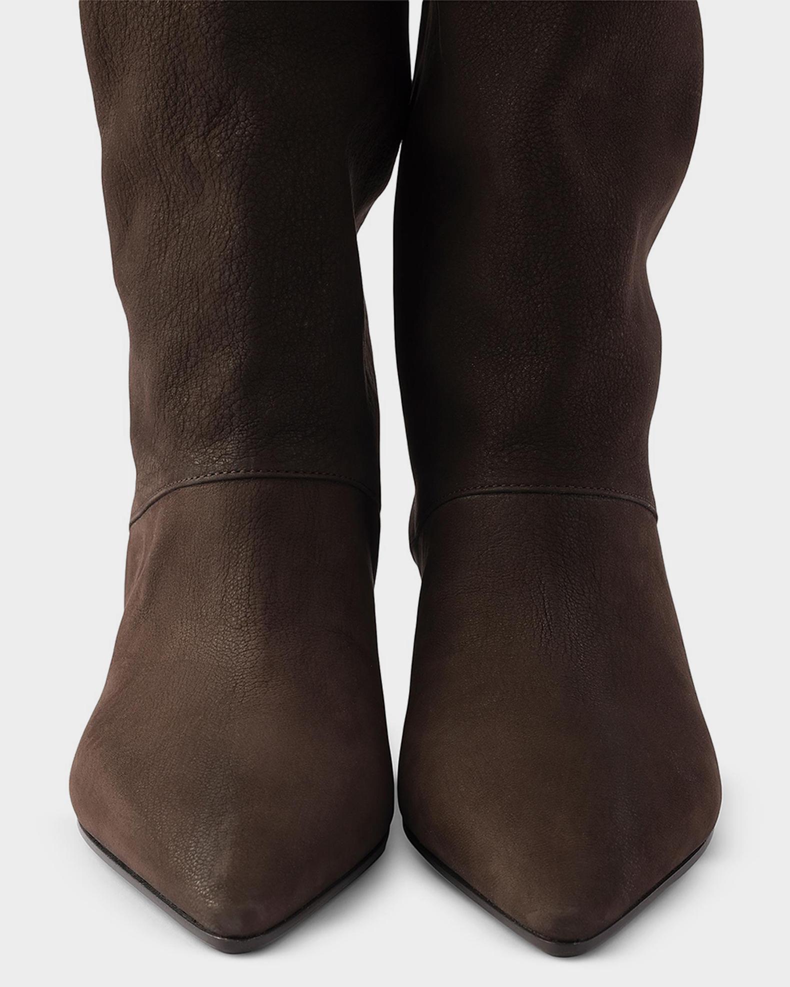 Prada Leather Boots w Small Heel (Brown) The Best Brown Leather Boots: Prada Knee-High Boots Vs  main image 3