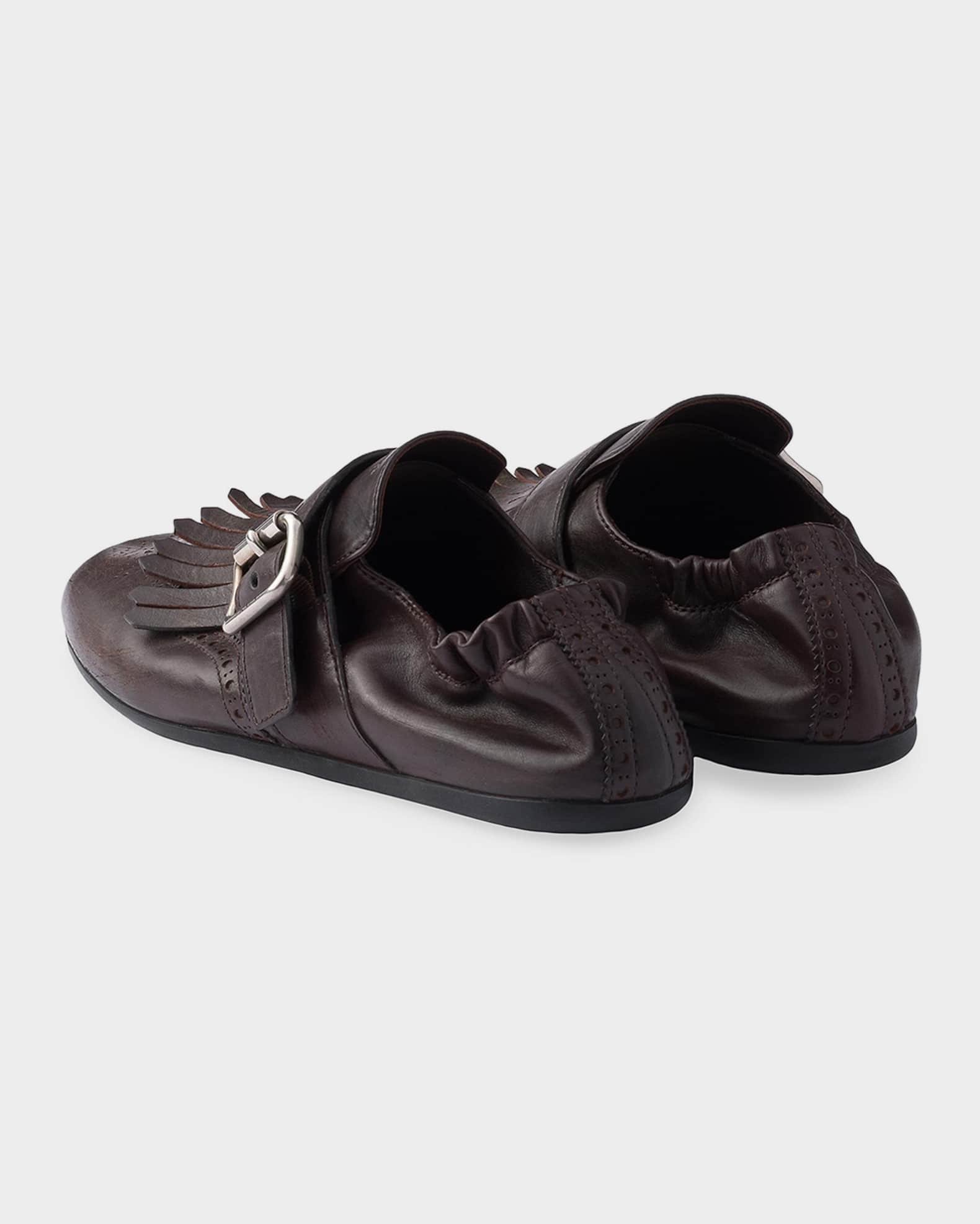 Prada Shuffle Fringed Monk Strap Shoes | Neiman Marcus