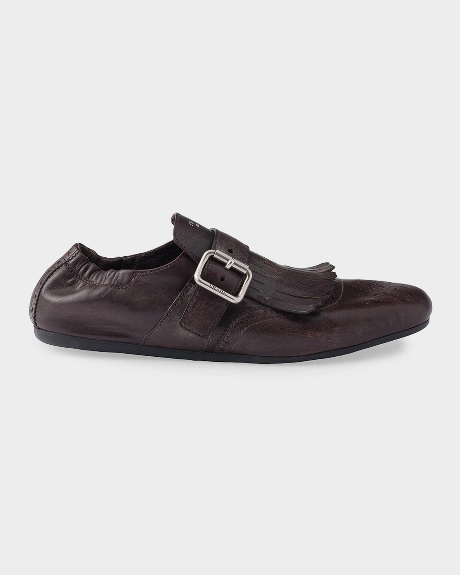 Prada Shuffle Fringed Monk Strap Shoes | Neiman Marcus