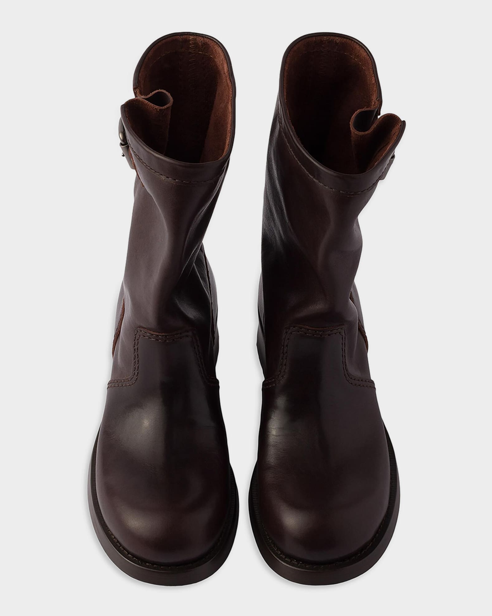 Prada Leather Mid-Calf Boots | Neiman Marcus