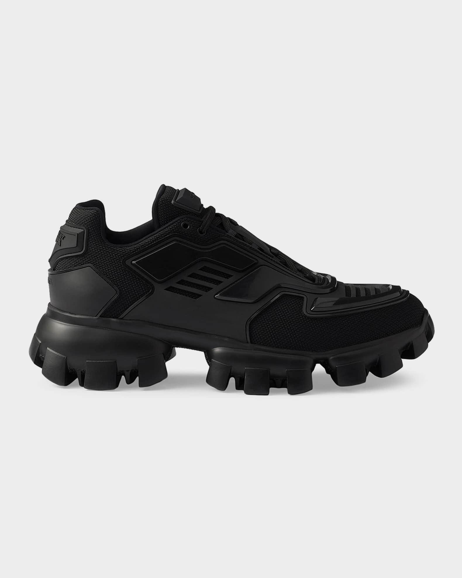 PRADA CLOUDBUST THUNDER ブラック/オリーブ　スニーカー Prada Men's Cloudbust Thunder Knit Fabric Sneakers | Neiman Marcus