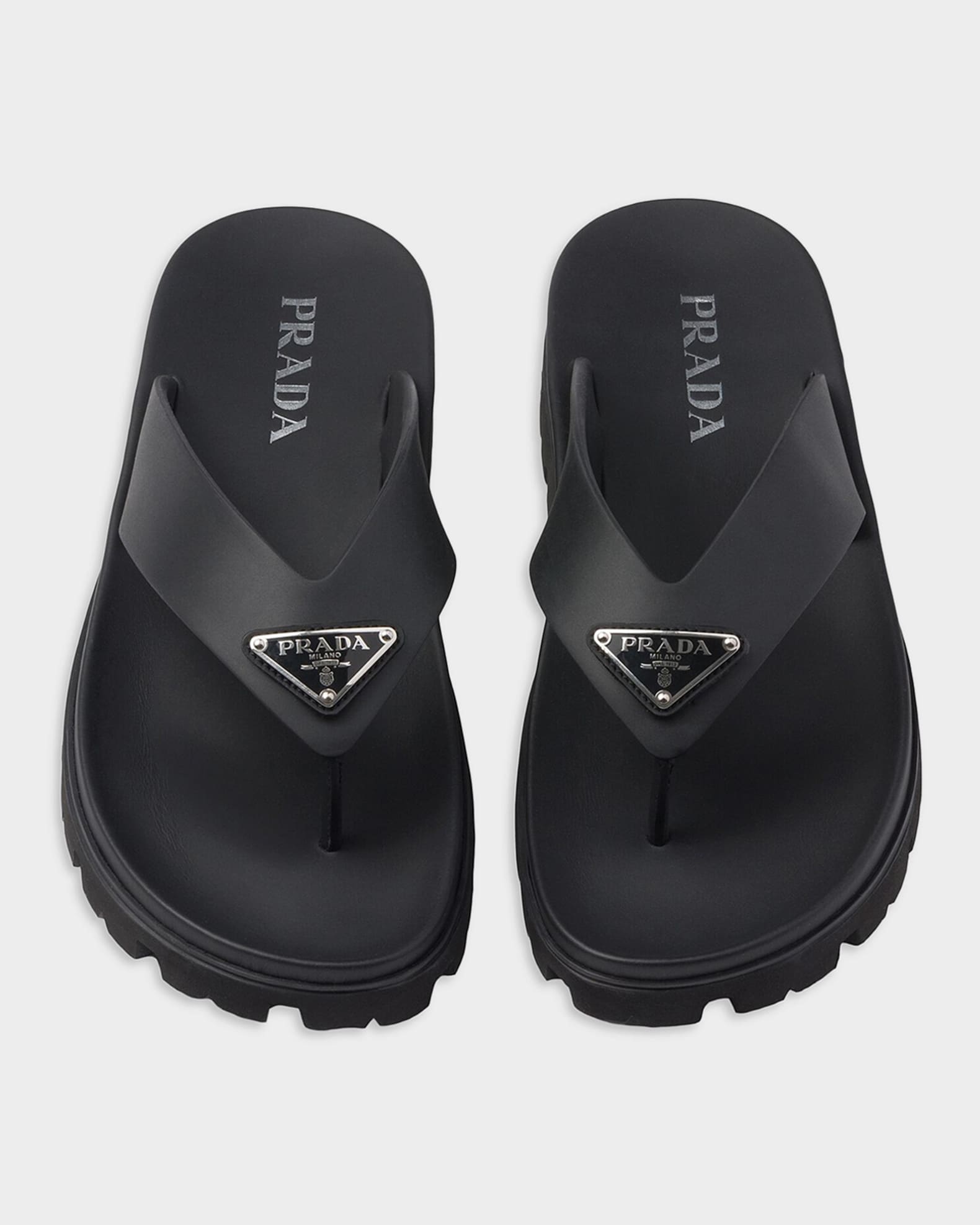PRADA ガーメント Prada Brushed Leather Sandals | Neiman Marcus