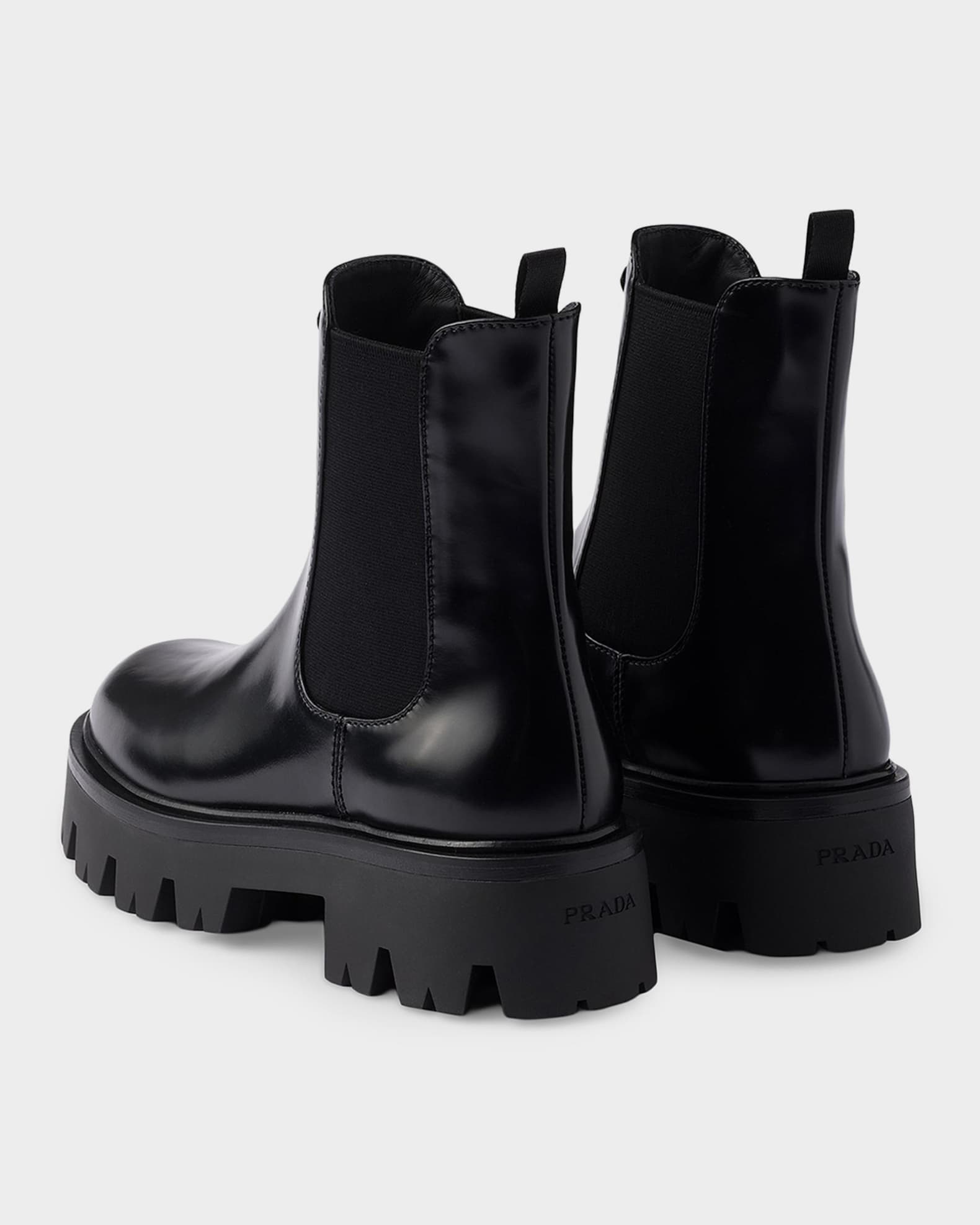 Prada Brushed Leather Chelsea Boots | Neiman Marcus