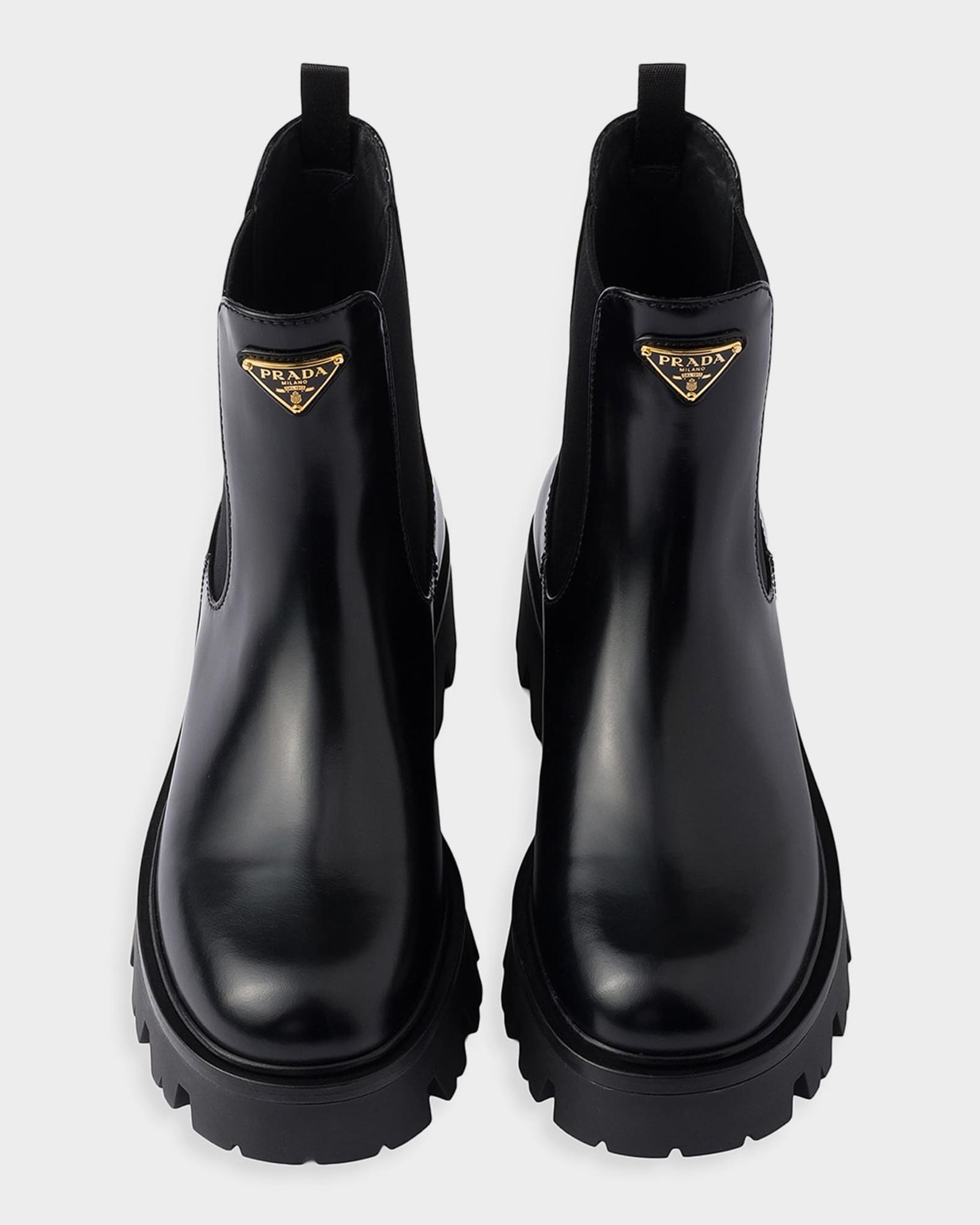 Prada Brushed Leather Chelsea Boots | Neiman Marcus