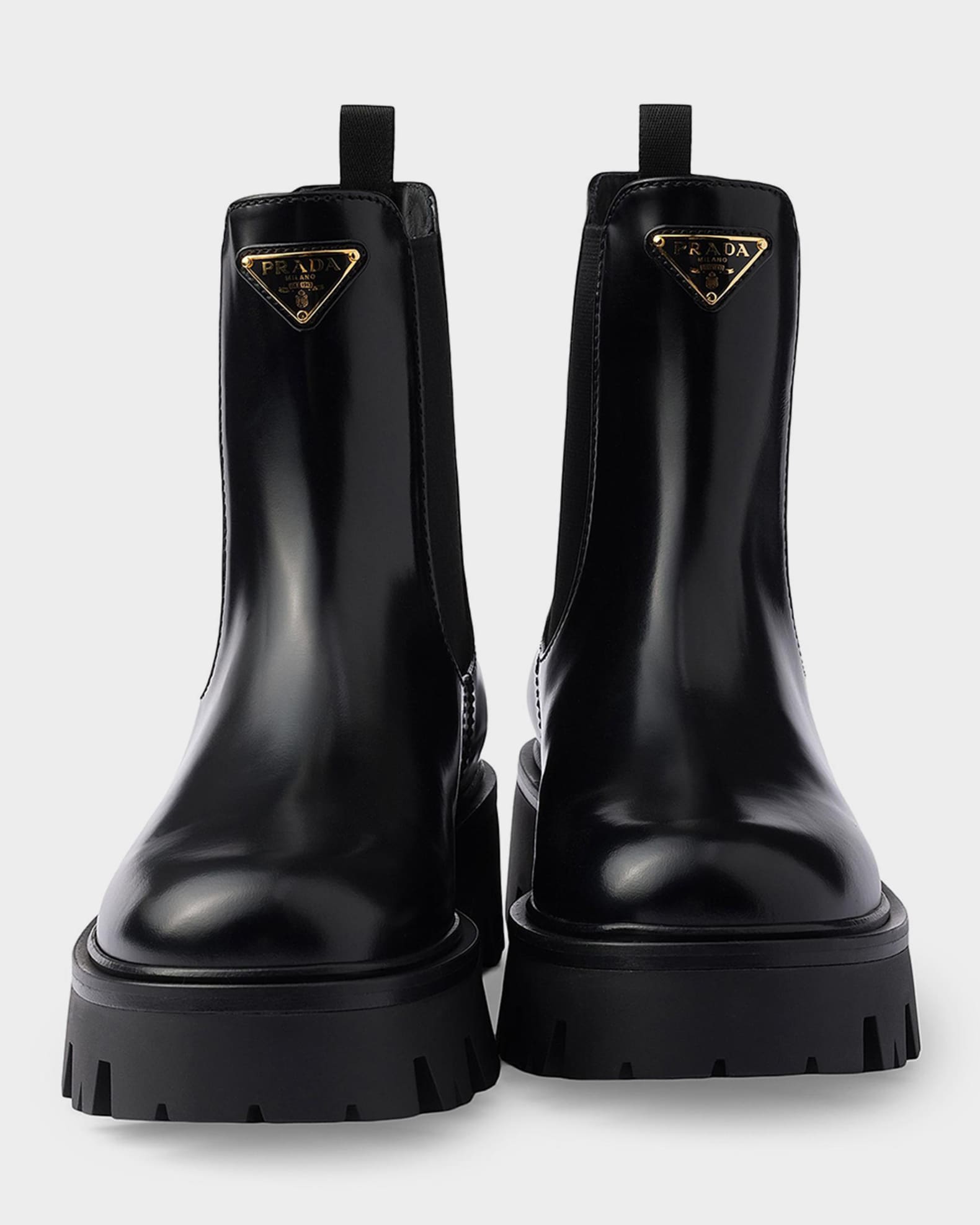 Prada Brushed Leather Chelsea Boots | Neiman Marcus