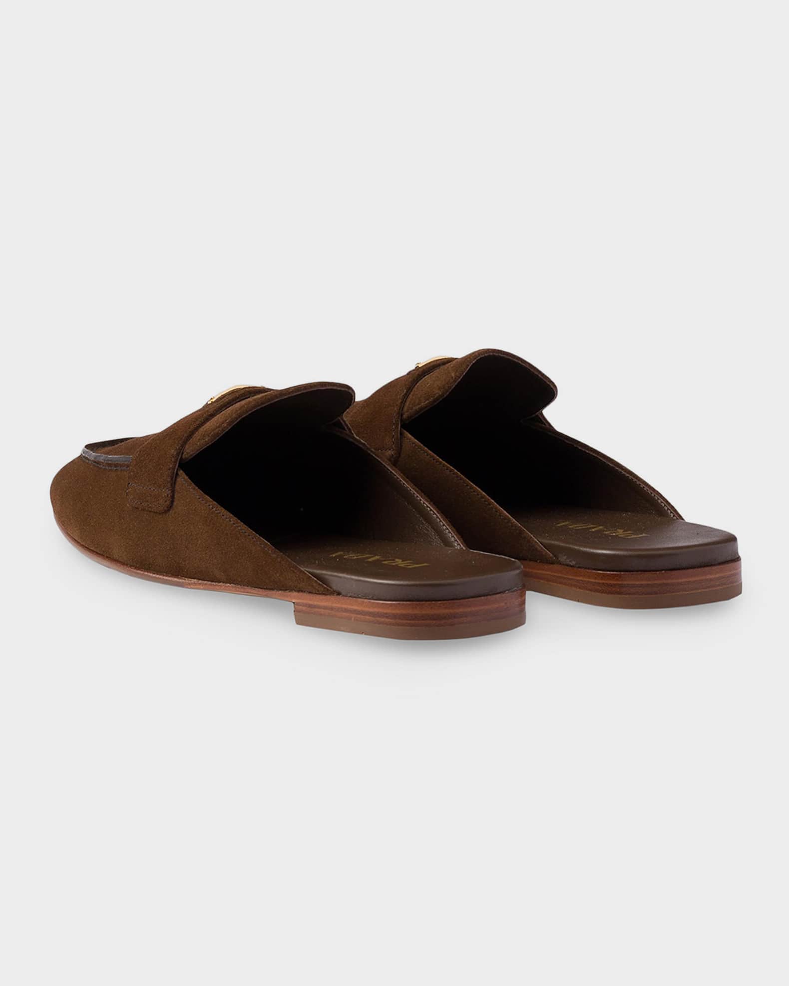 Prada Suede Sabot Mules | Neiman Marcus