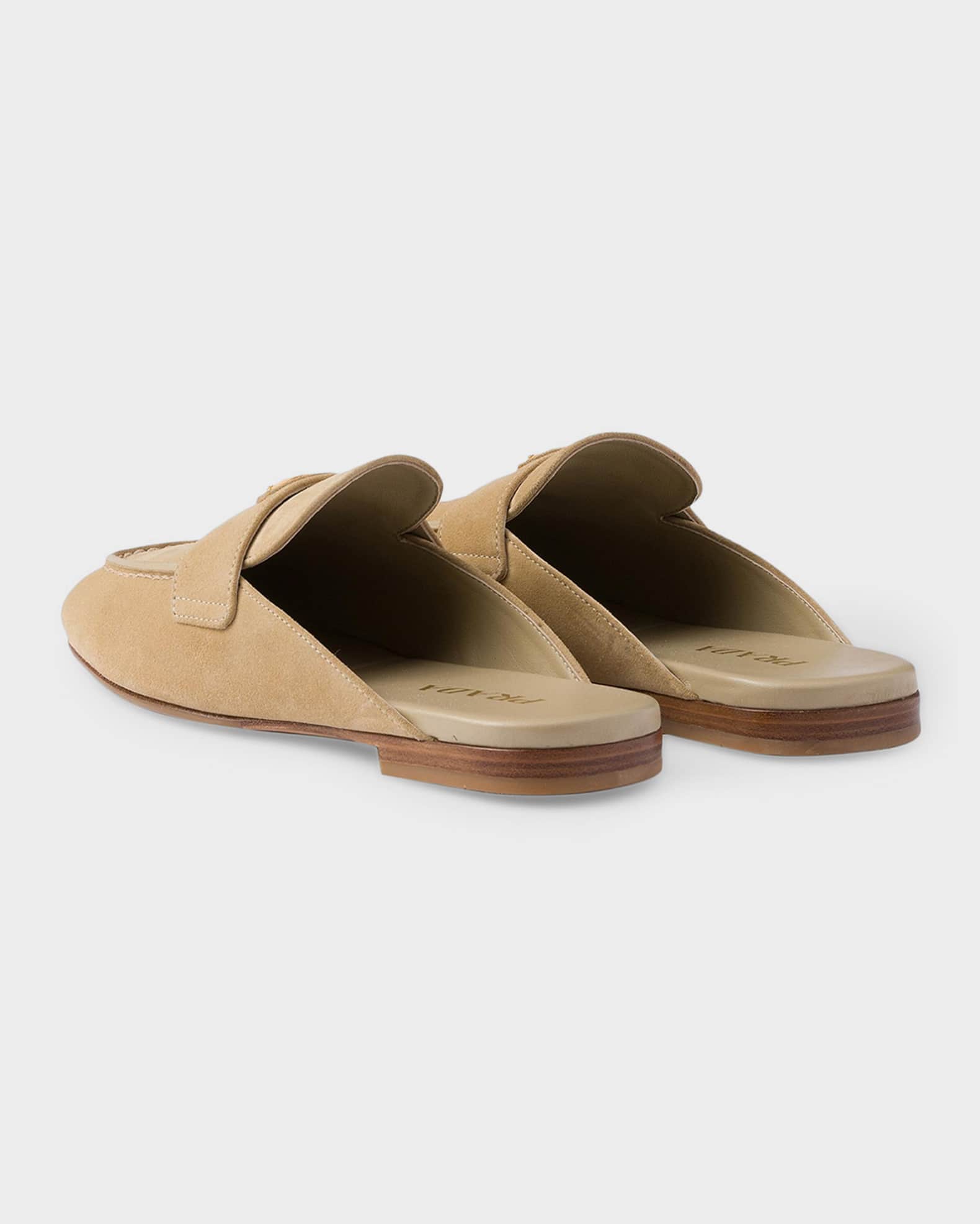 Prada Suede Sabot Mules | Neiman Marcus