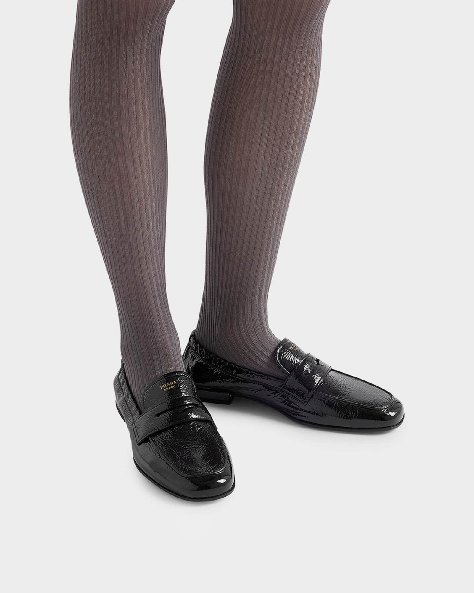 Prada Shuffle Patent Leather Loafers | Neiman Marcus