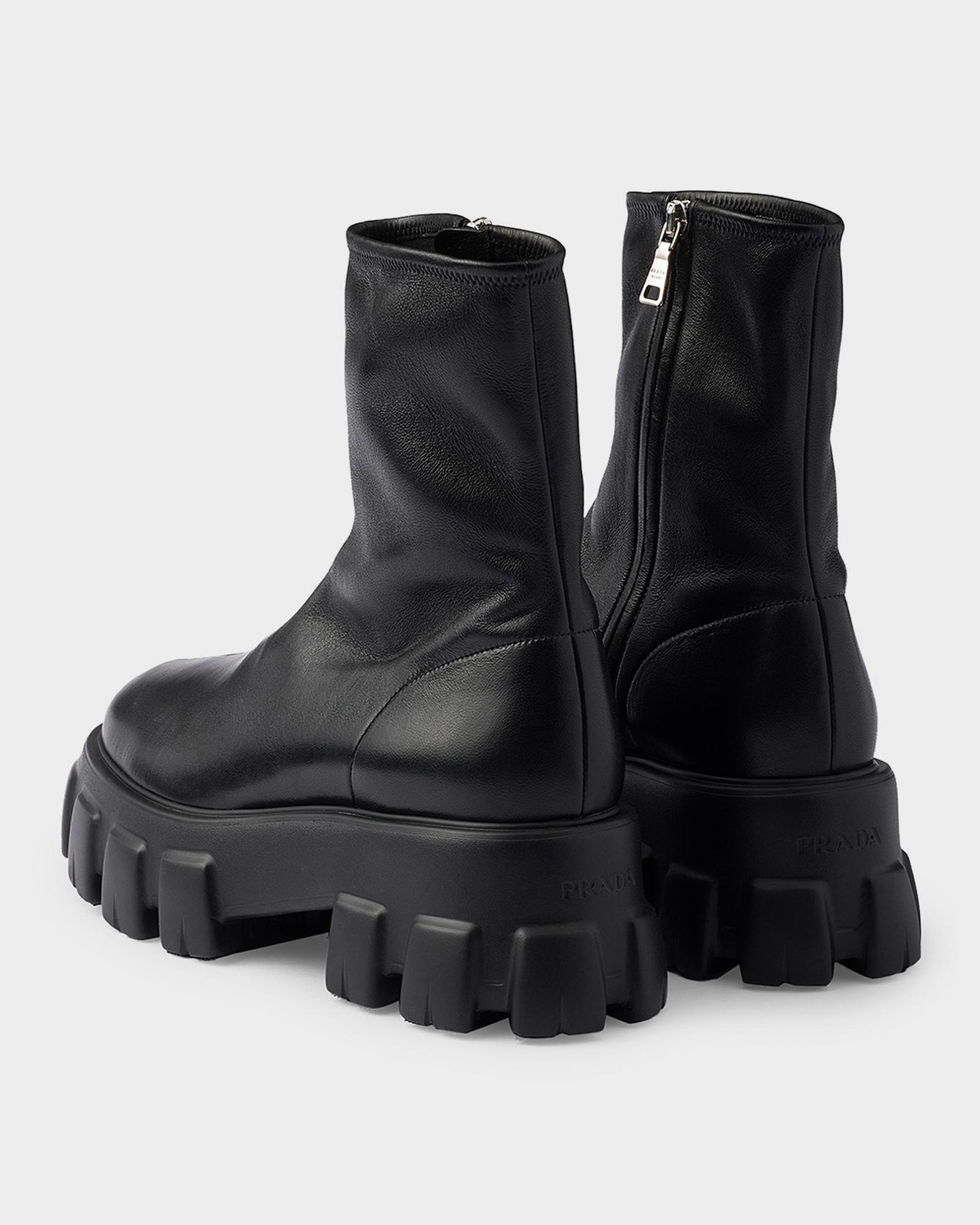 Prada Monolith Stretch Nappa Leather Ankle Boots | Neiman Marcus