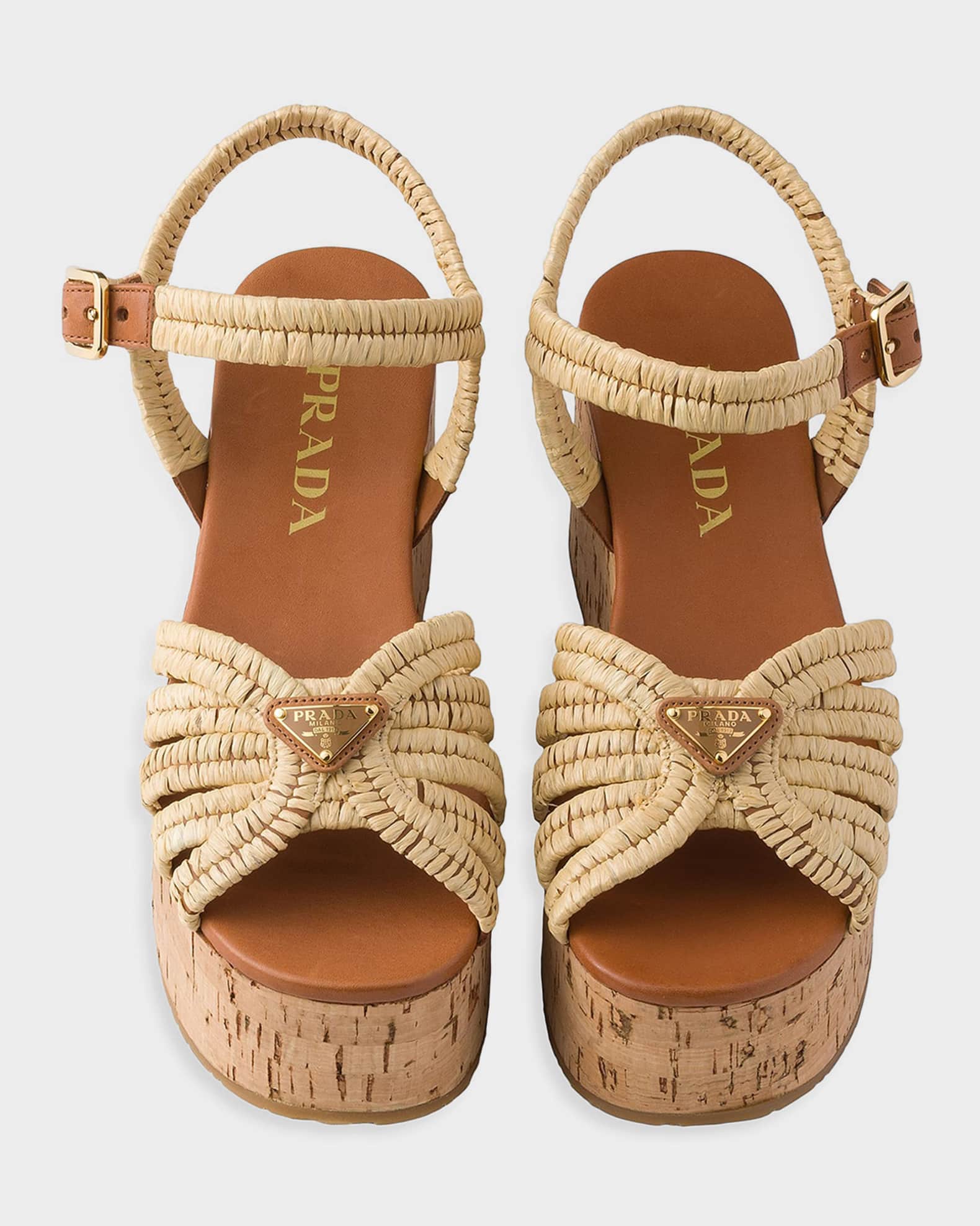 Prada Crochet Platform Sandals | Neiman Marcus