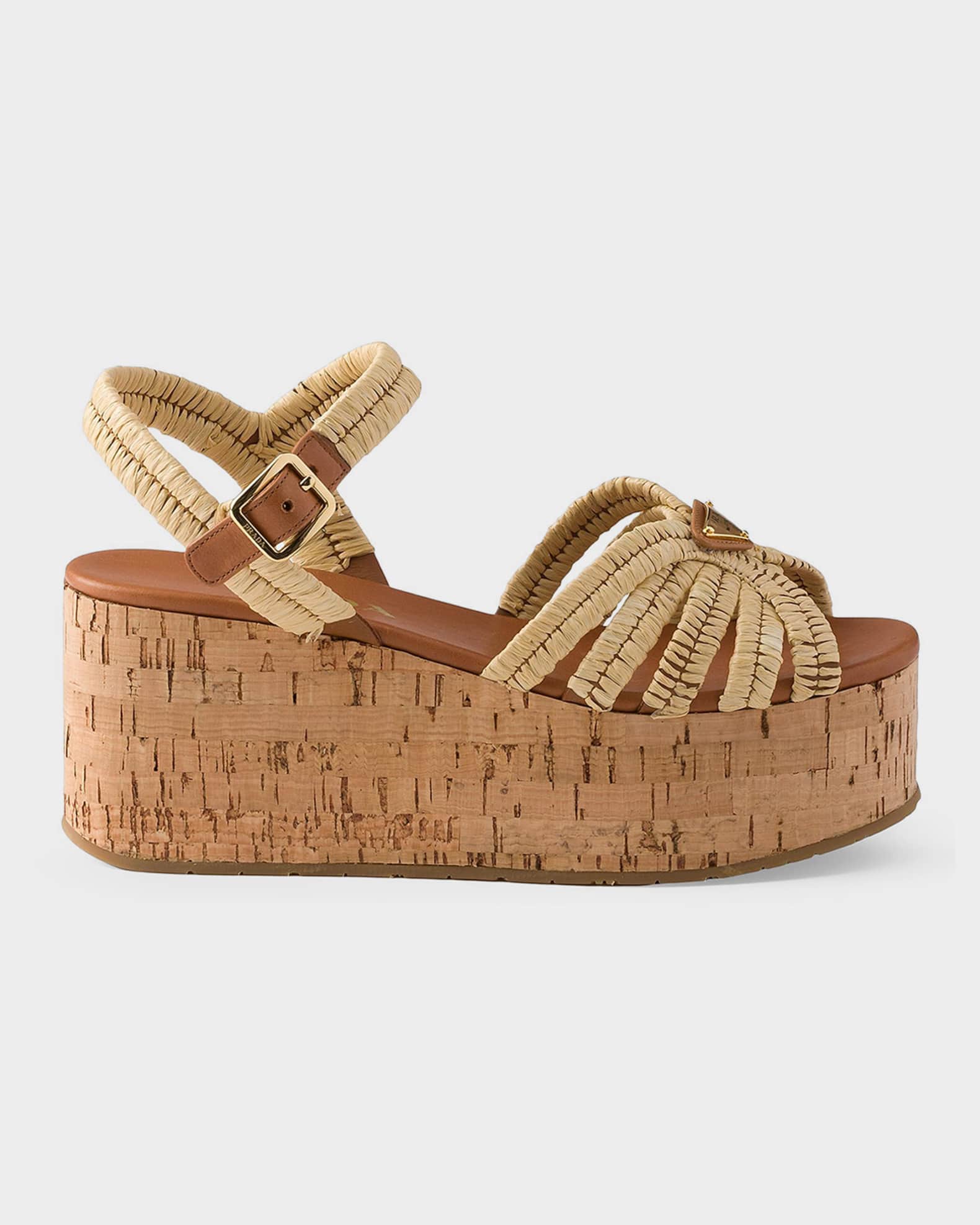 Prada Crochet Platform Sandals | Neiman Marcus