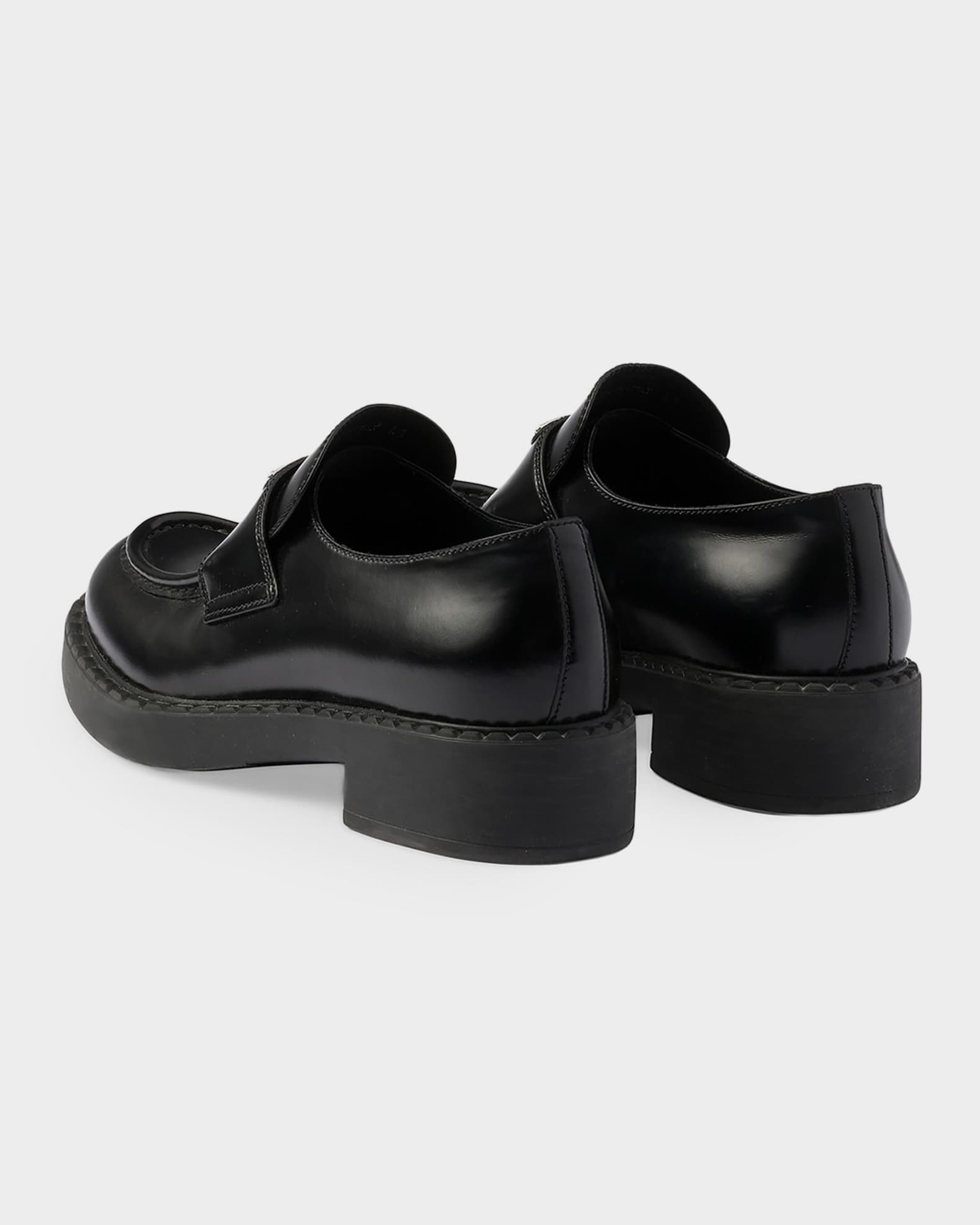 靴 PRADA Chocolate Brushed Loafers 5 Prada Chocolate Brushed Leather Loafers | Neiman Marcus
