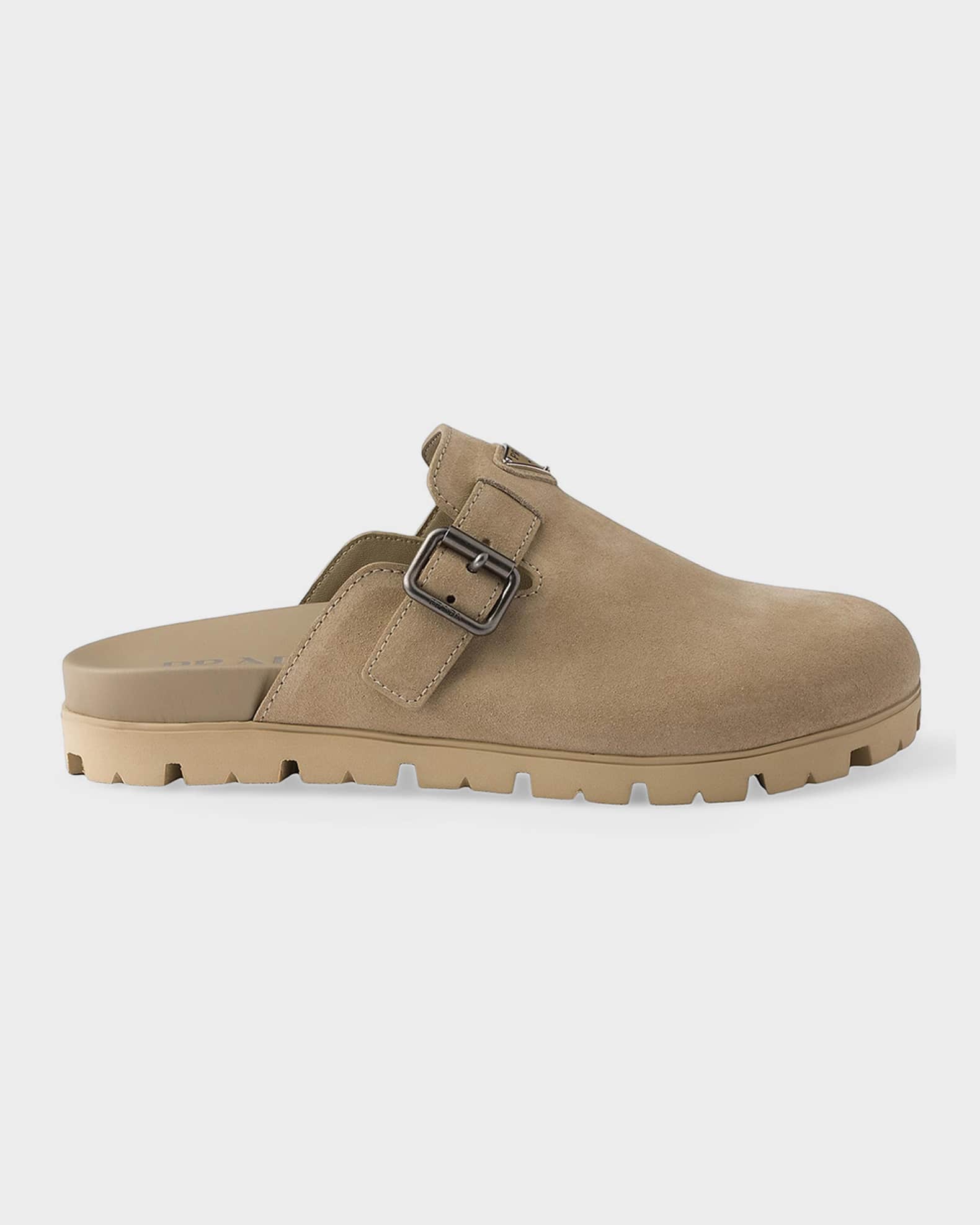 Prada Men's Suede Mules | Neiman Marcus