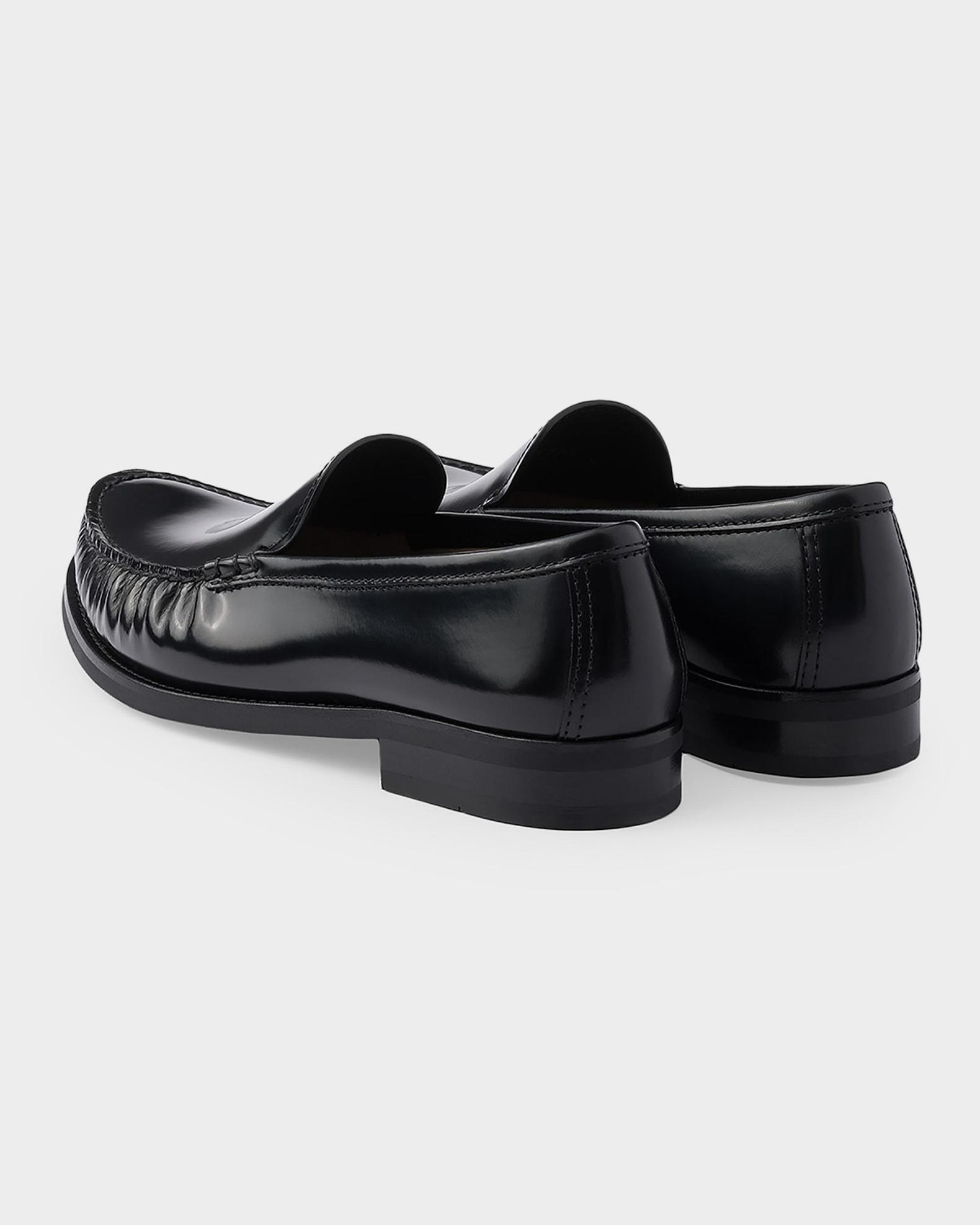 Prada Men\'s Classic Black Leather Loafers Black Brushed Leather Loafers | PRADA main image 4