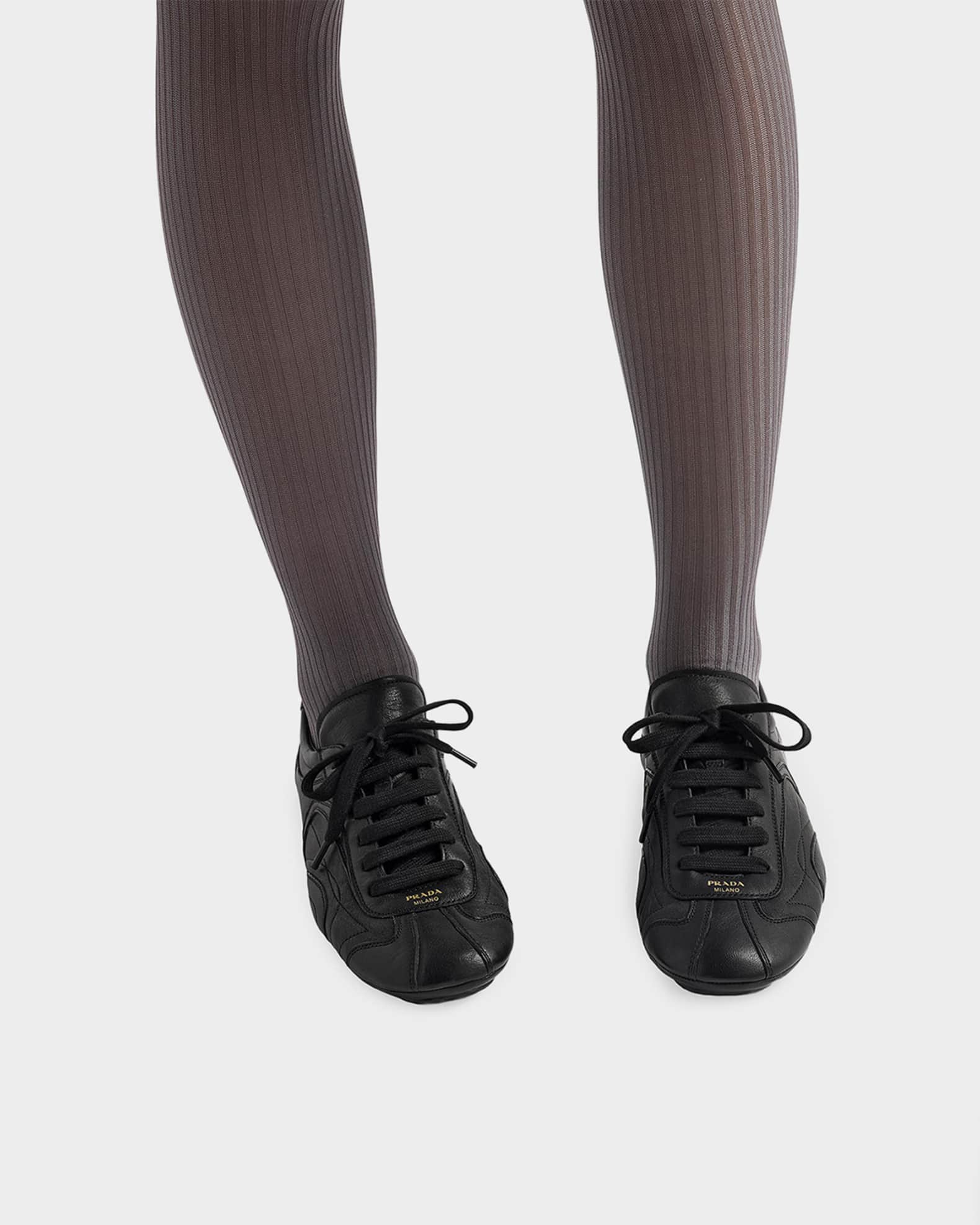 PRADA ガーメント Prada Montecarlo Nappa Leather Sneakers | Neiman Marcus