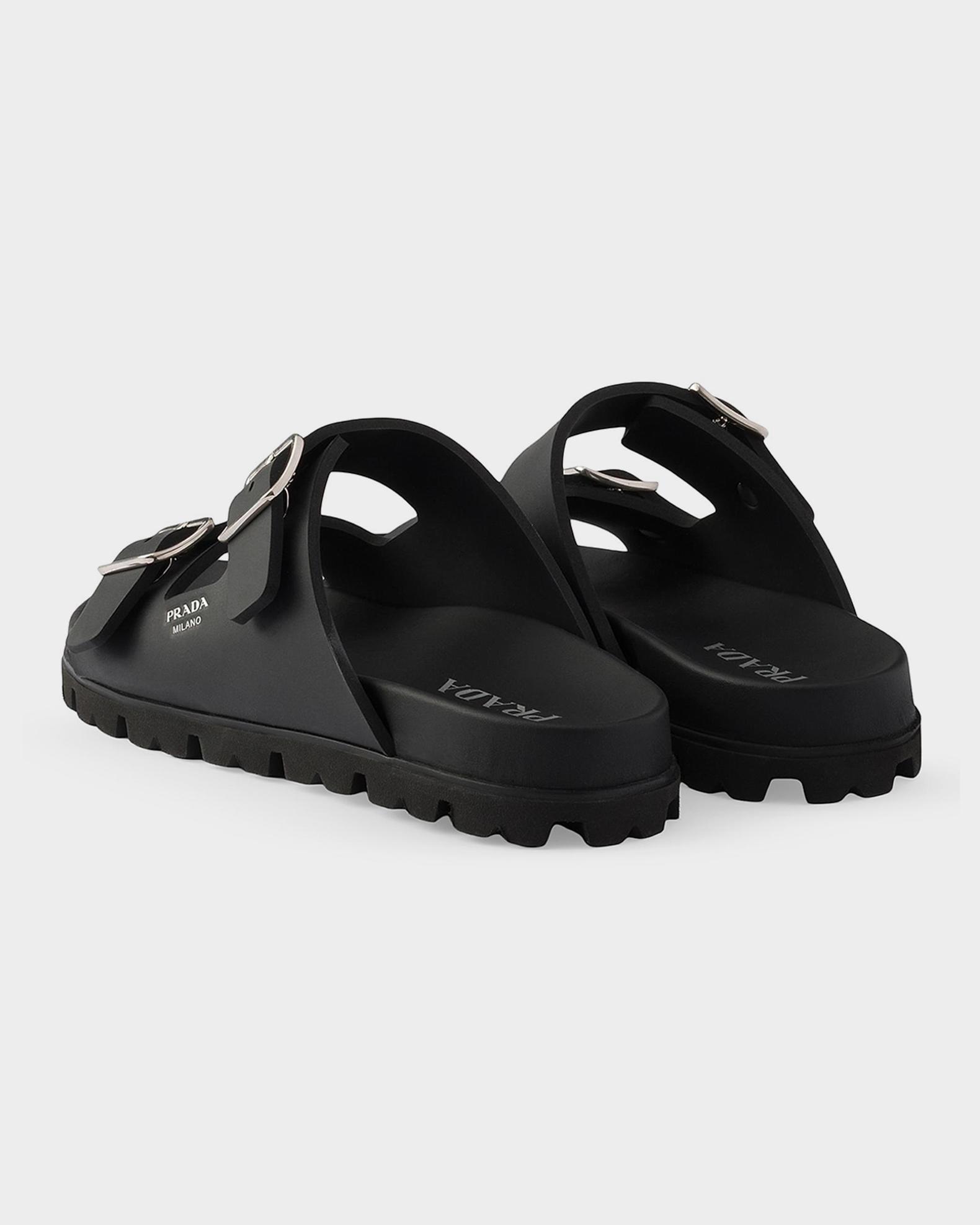 Prada Rubber Strap Slide Sandals | Neiman Marcus
