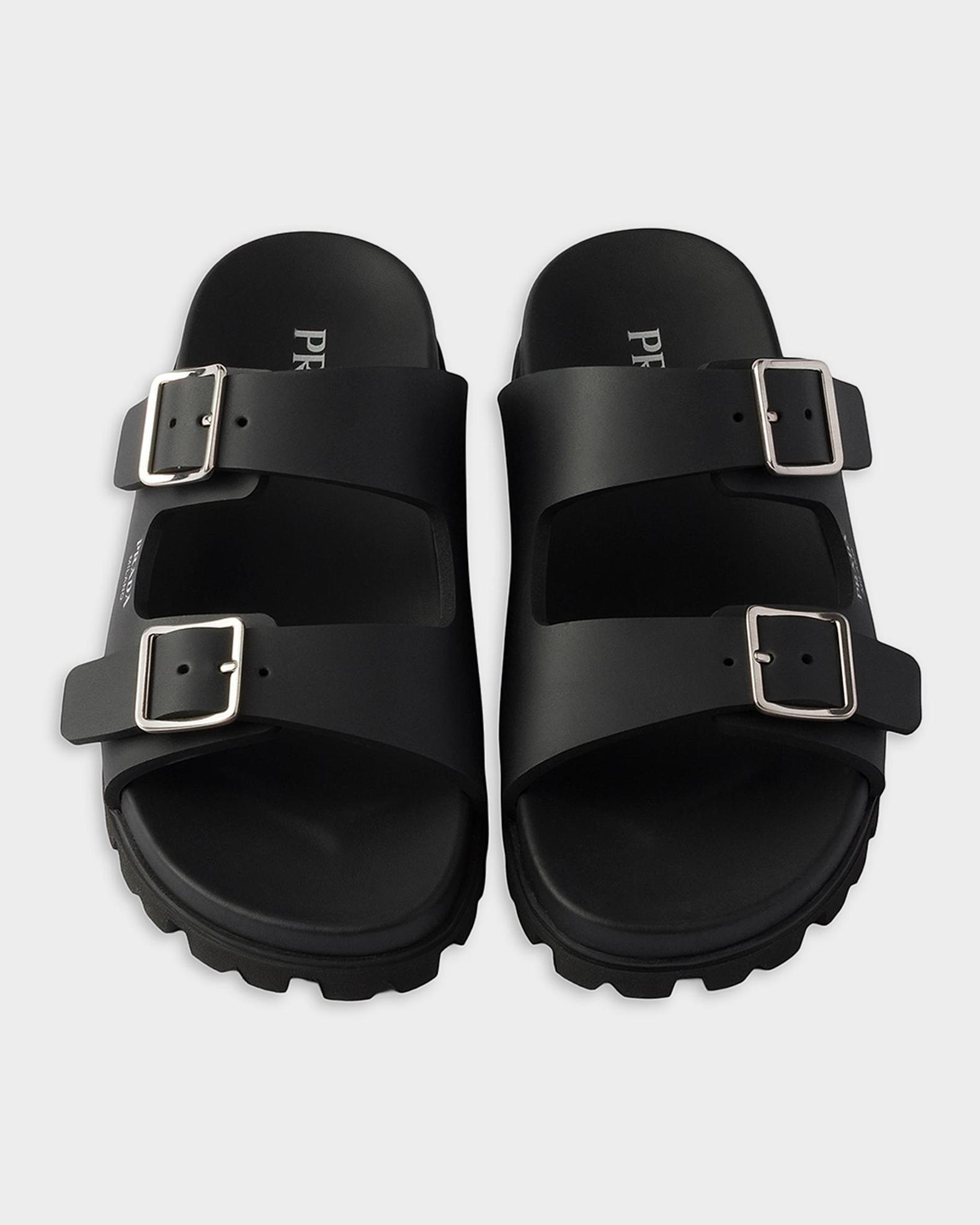 PRADAノベルティサンダル Prada Rubber Strap Slide Sandals | Neiman Marcus