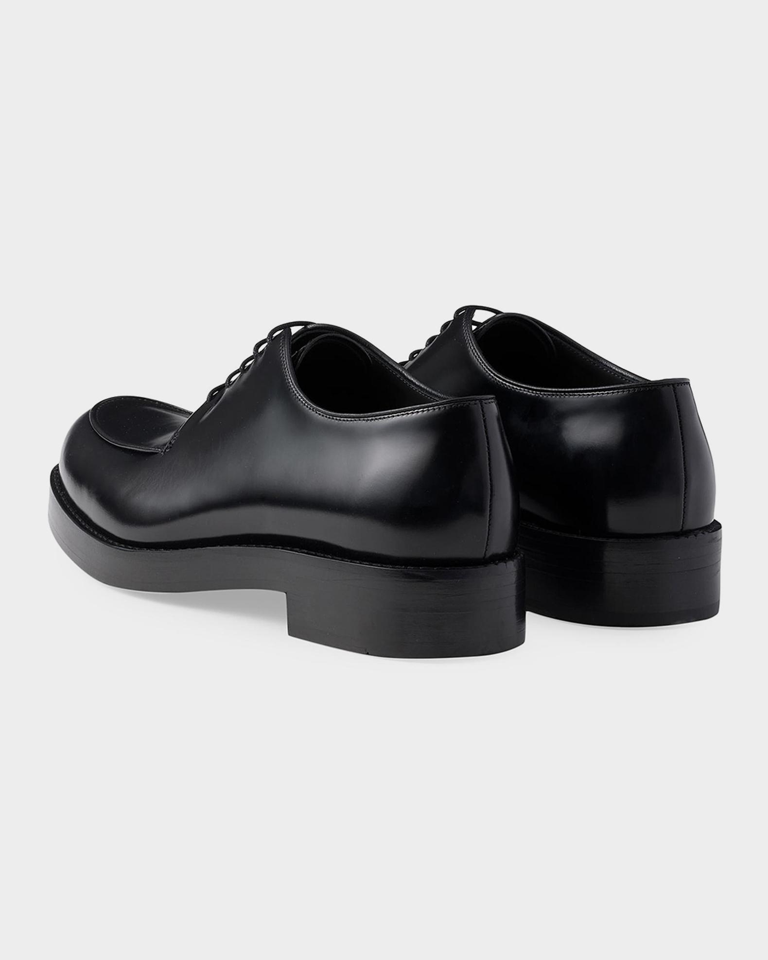 Prada Men's Brushed Leather Derby Shoes | Neiman Marcus