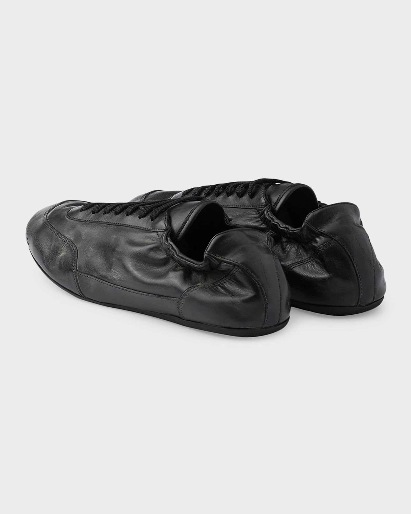 Prada Men's Collapse Leather Low-Top Sneakers | Neiman Marcus