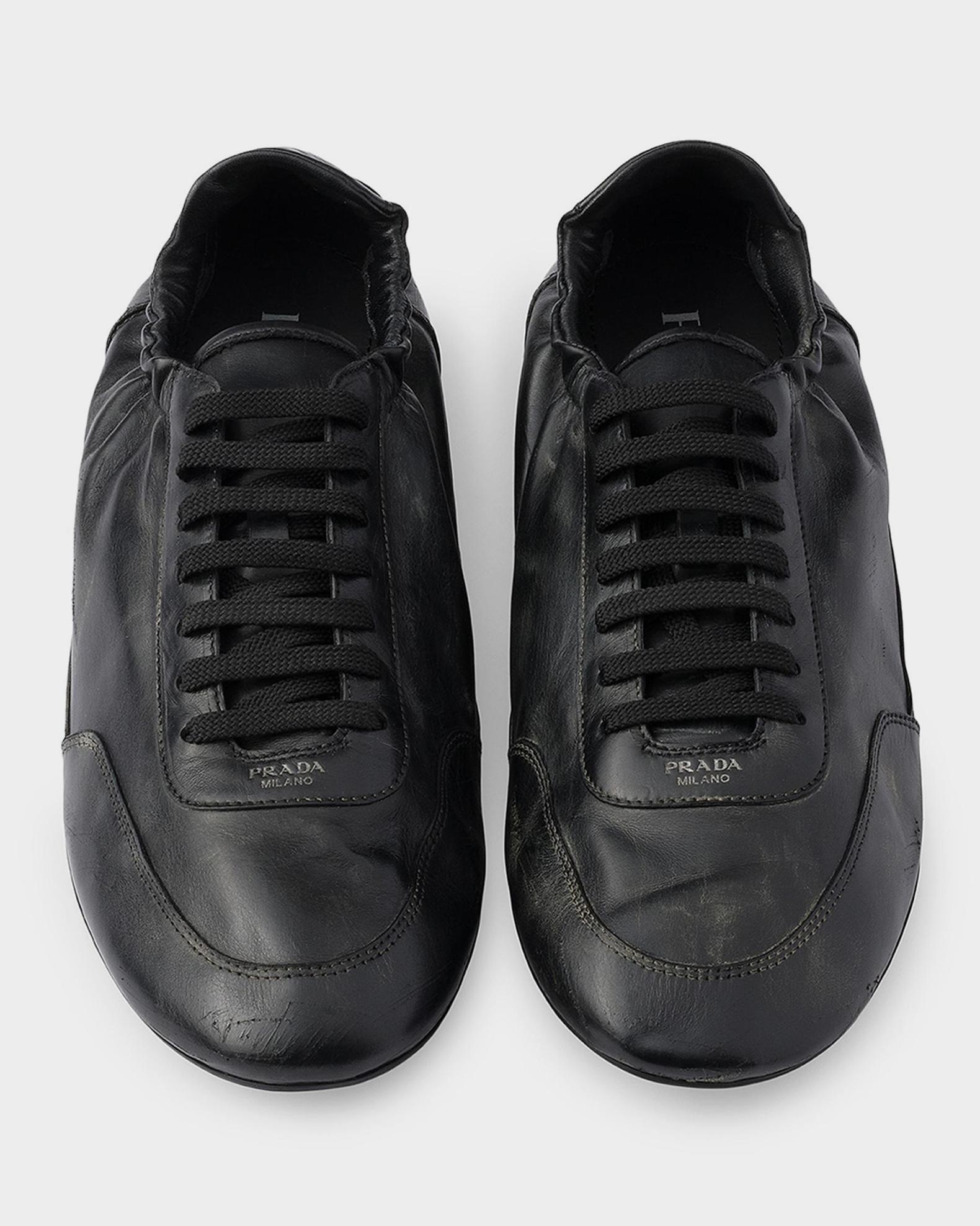 Prada Men's Collapse Leather Low-Top Sneakers | Neiman Marcus