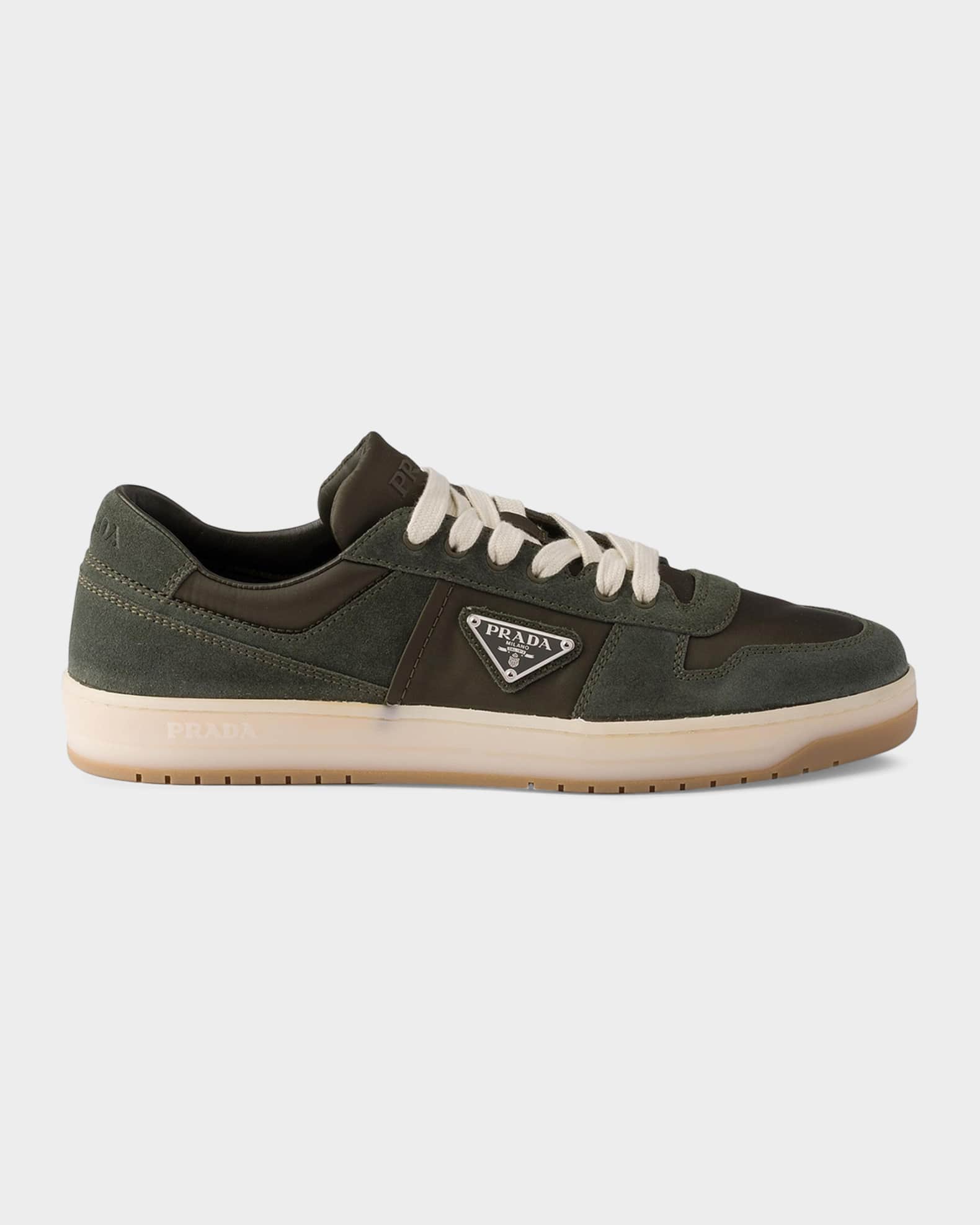 Prada Men's Downtown Re-Nylon & Suede Low-Top Sneakers | Neiman Marcus