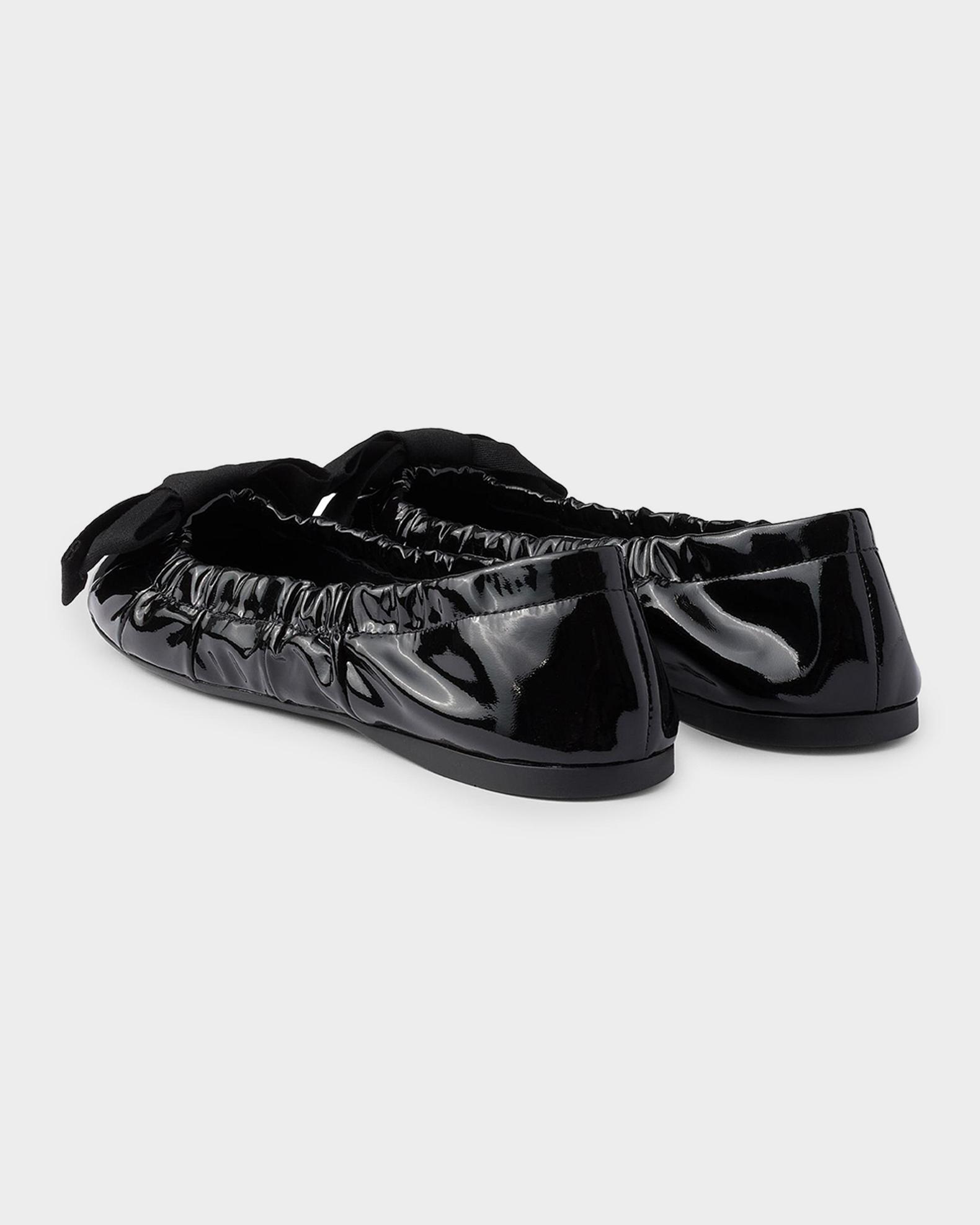 Prada Patent Leather Ballerina Flats with Bow | Neiman Marcus