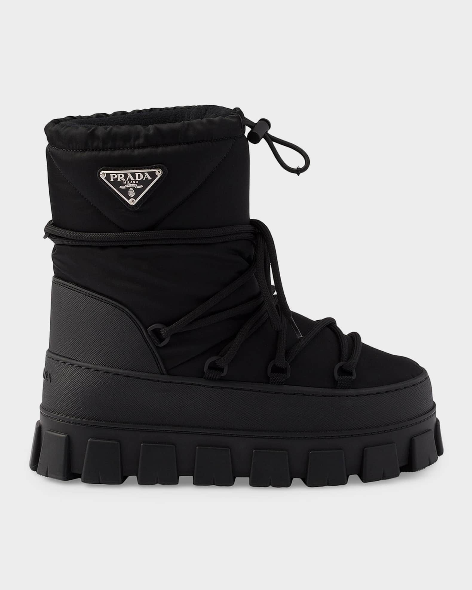 Prada Re-Nylon Gabardine Apres-Ski Boots | Neiman Marcus