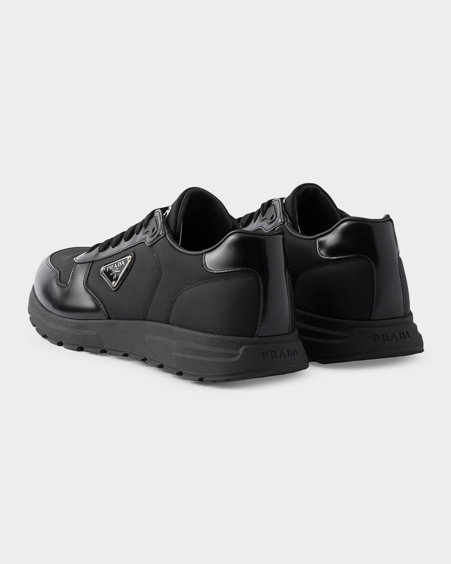 Prada Men's Prax 2.0 Re-Nylon & Leather Low-Top Sneakers | Neiman