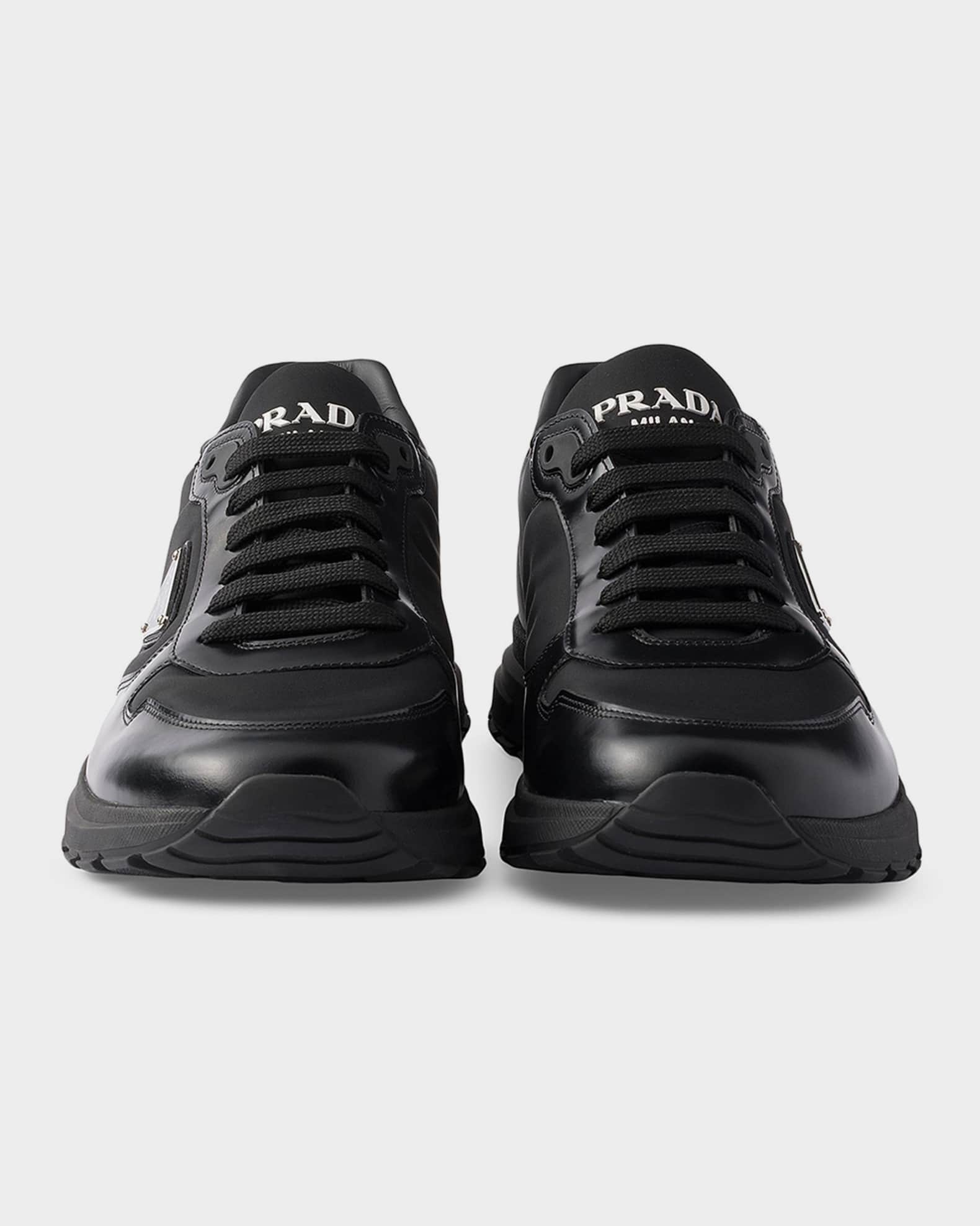 Prada Men's Prax 2.0 Re-Nylon & Leather Low-Top Sneakers | Neiman