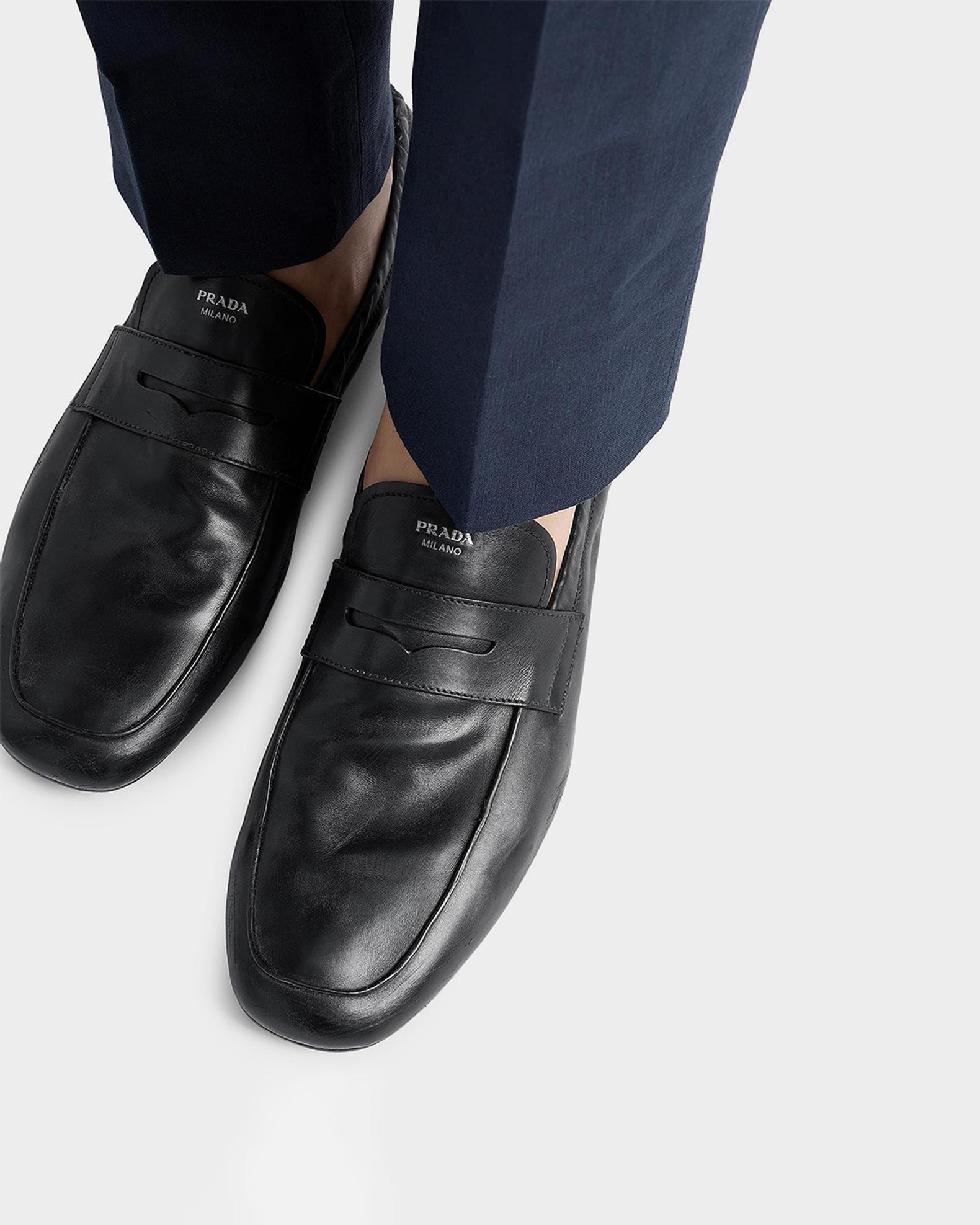 Prada Men's Shuffle Antiqued Leather Loafers | Neiman Marcus
