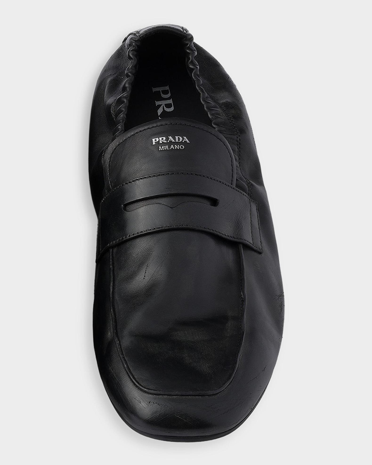Prada Men's Shuffle Antiqued Leather Loafers | Neiman Marcus