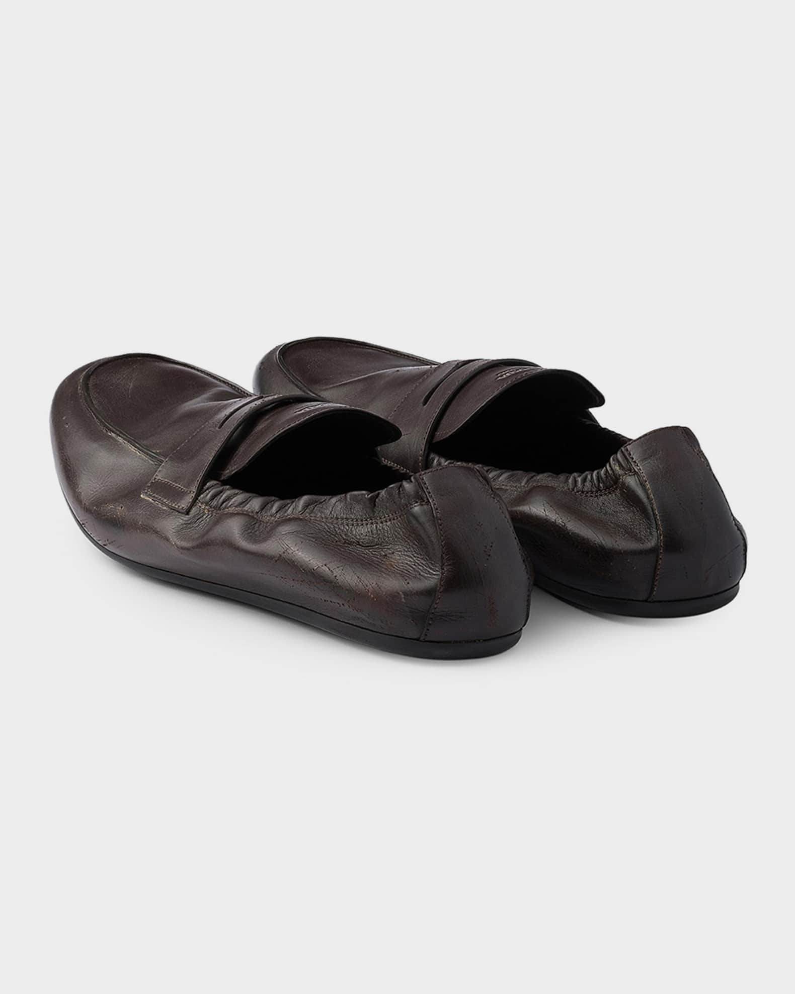 Prada Men's Shuffle Antiqued Leather Loafers | Neiman Marcus