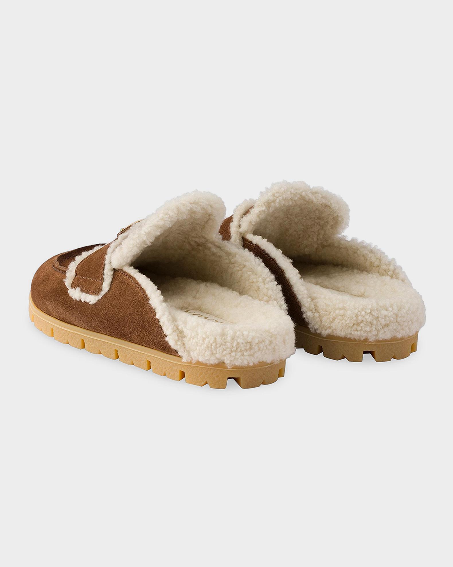 Prada Suede & Shearling Mules | Neiman Marcus