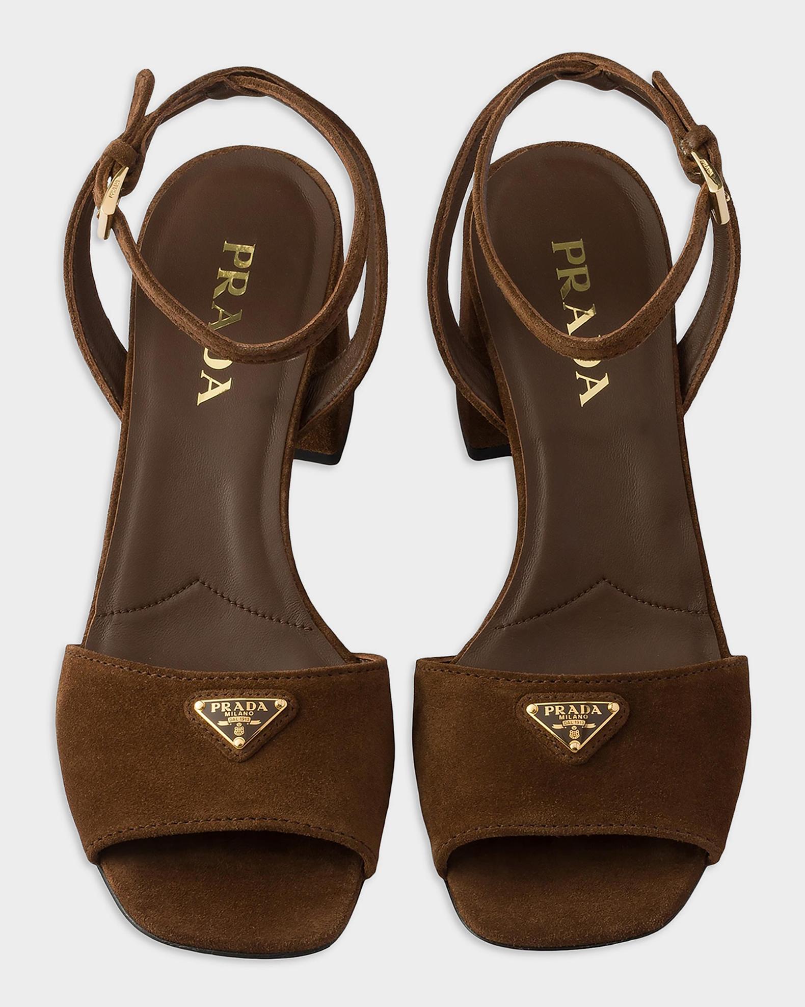 Prada 65mm Suede Sandals | Neiman Marcus