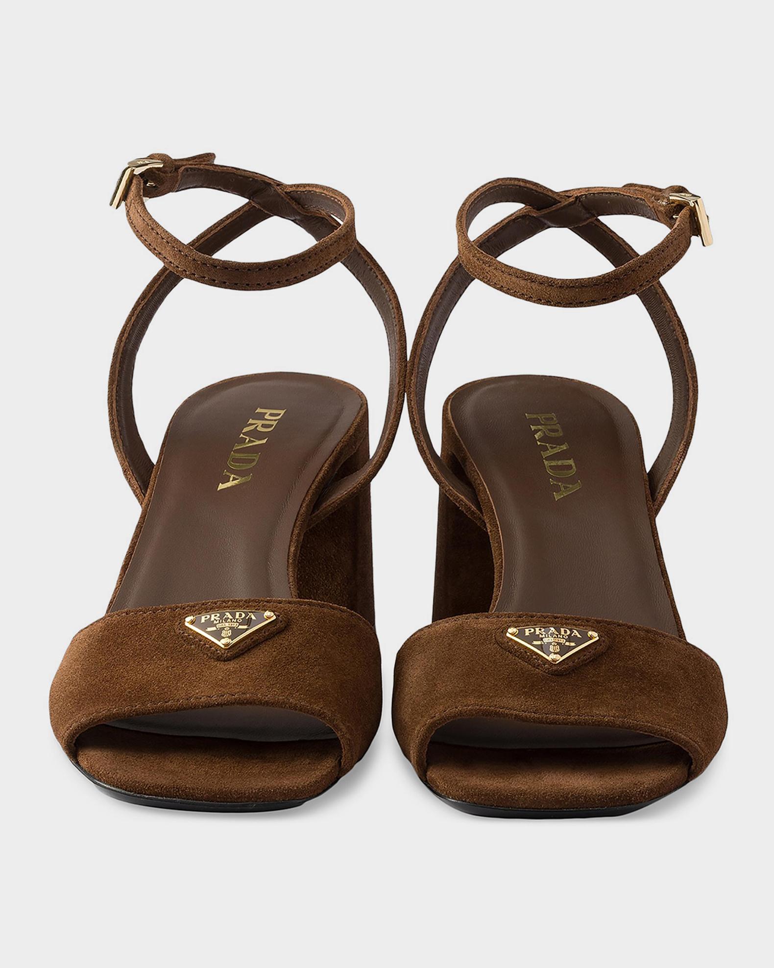 Prada 65mm Suede Sandals | Neiman Marcus