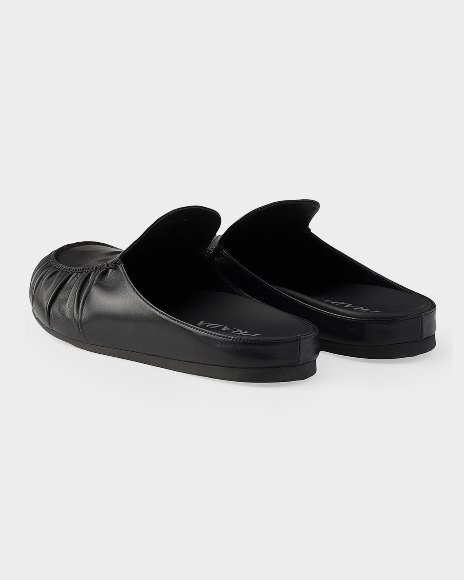 Prada Men's Leather Mules | Neiman Marcus