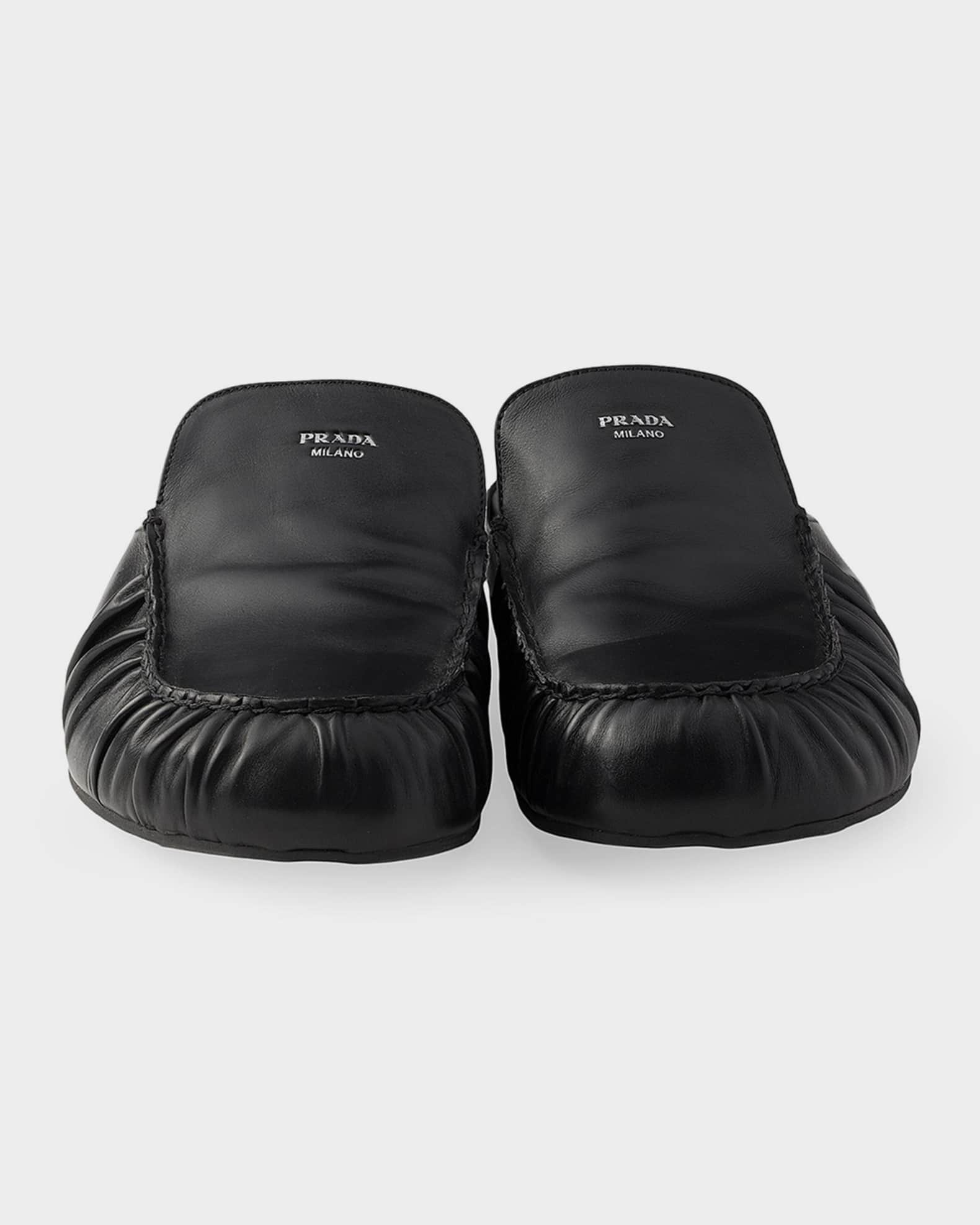 Prada Men's Leather Mules | Neiman Marcus