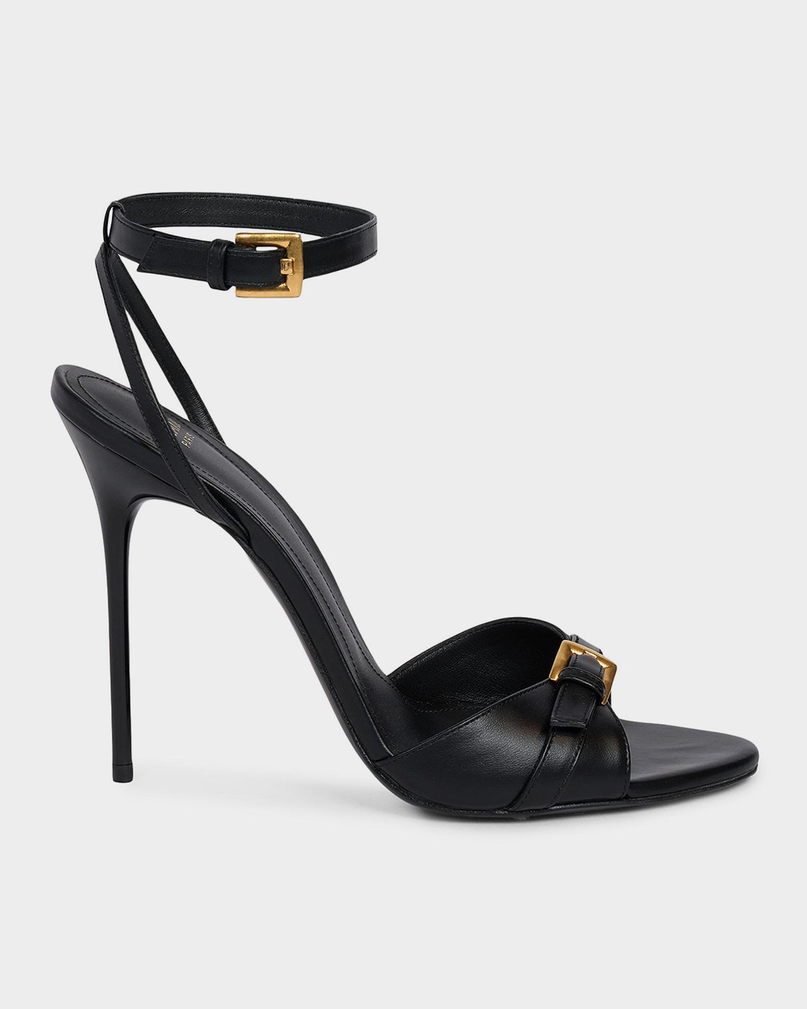 Balmain 110mm Anthem Leather Ankle-Strap Sandals | Neiman Marcus