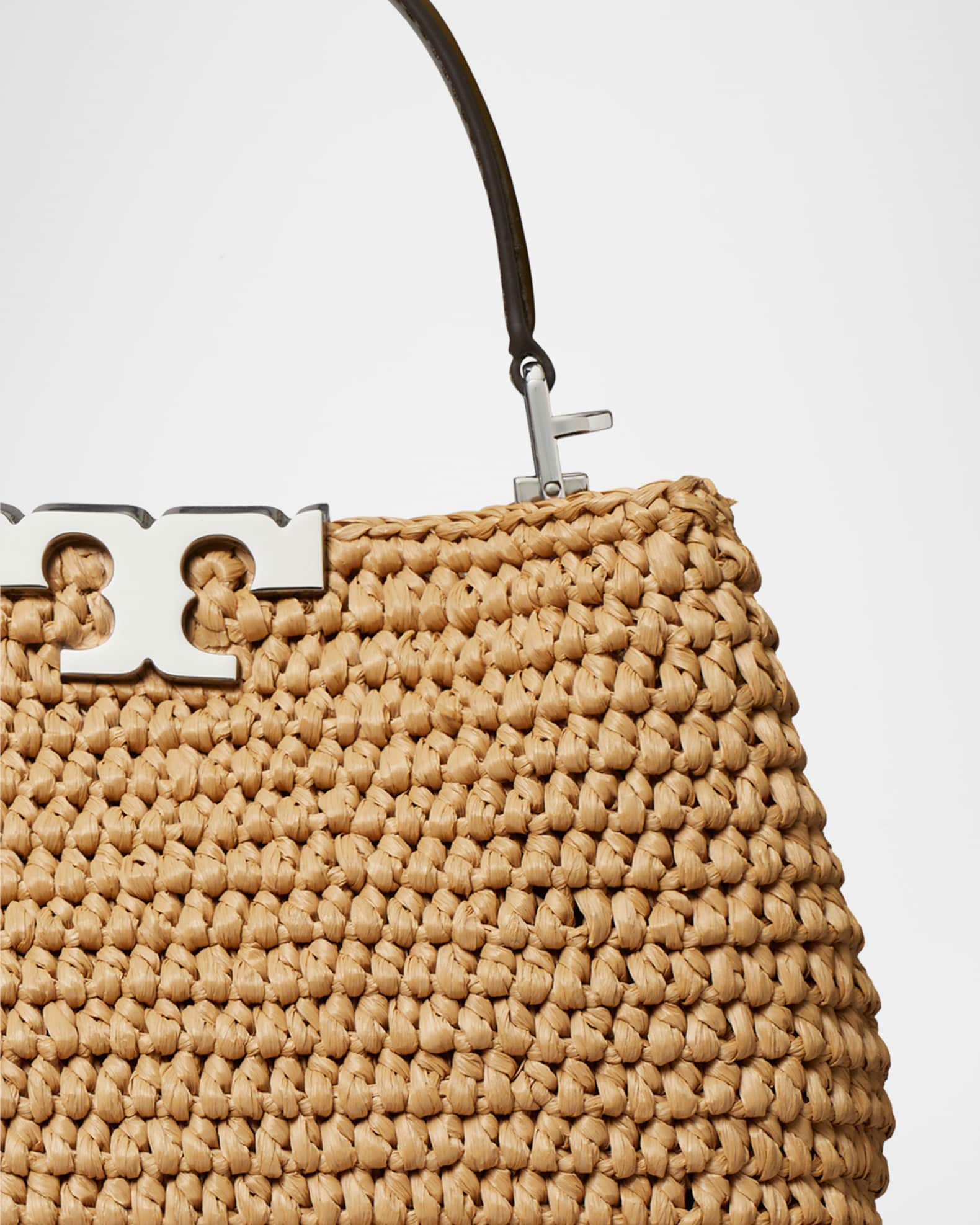 alpaca　　TORY BURCH Tory Burch Eleanor Medium Hand-Crocheted Raffia Satchel Bag