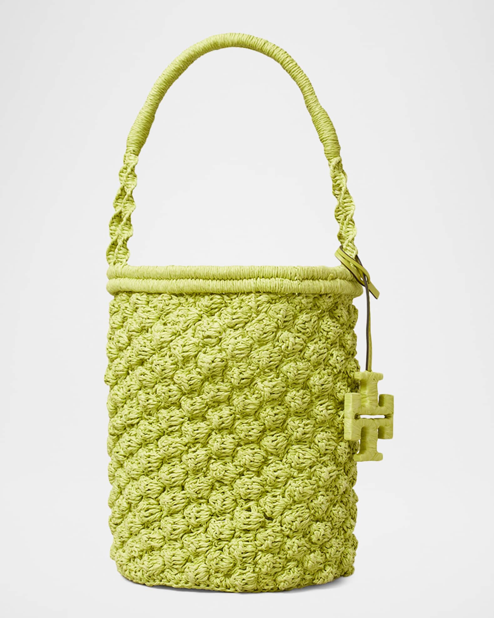 Tory Burch Ella Hand-Crocheted Popcorn Bucket Bag | Neiman Marcus