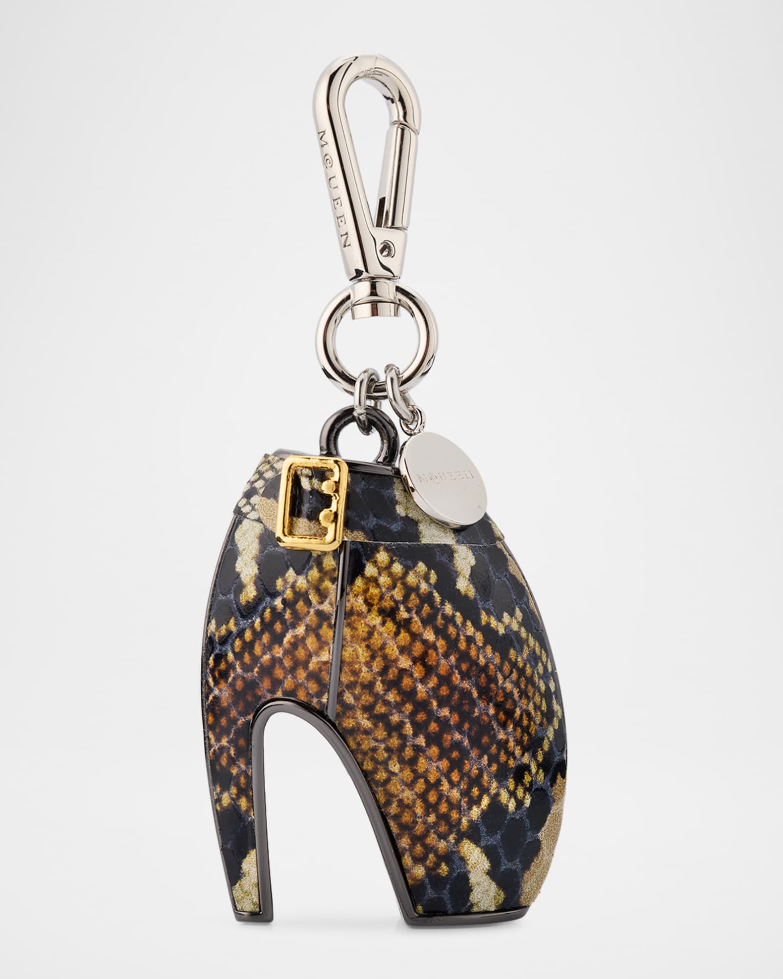 アクセサリー ALEXANDER MCQUEEN RUBBERCORDSKULLNo.503 McQueen Python-Print Leather Armadillo Shoe Bag Charm | Neiman Marcus