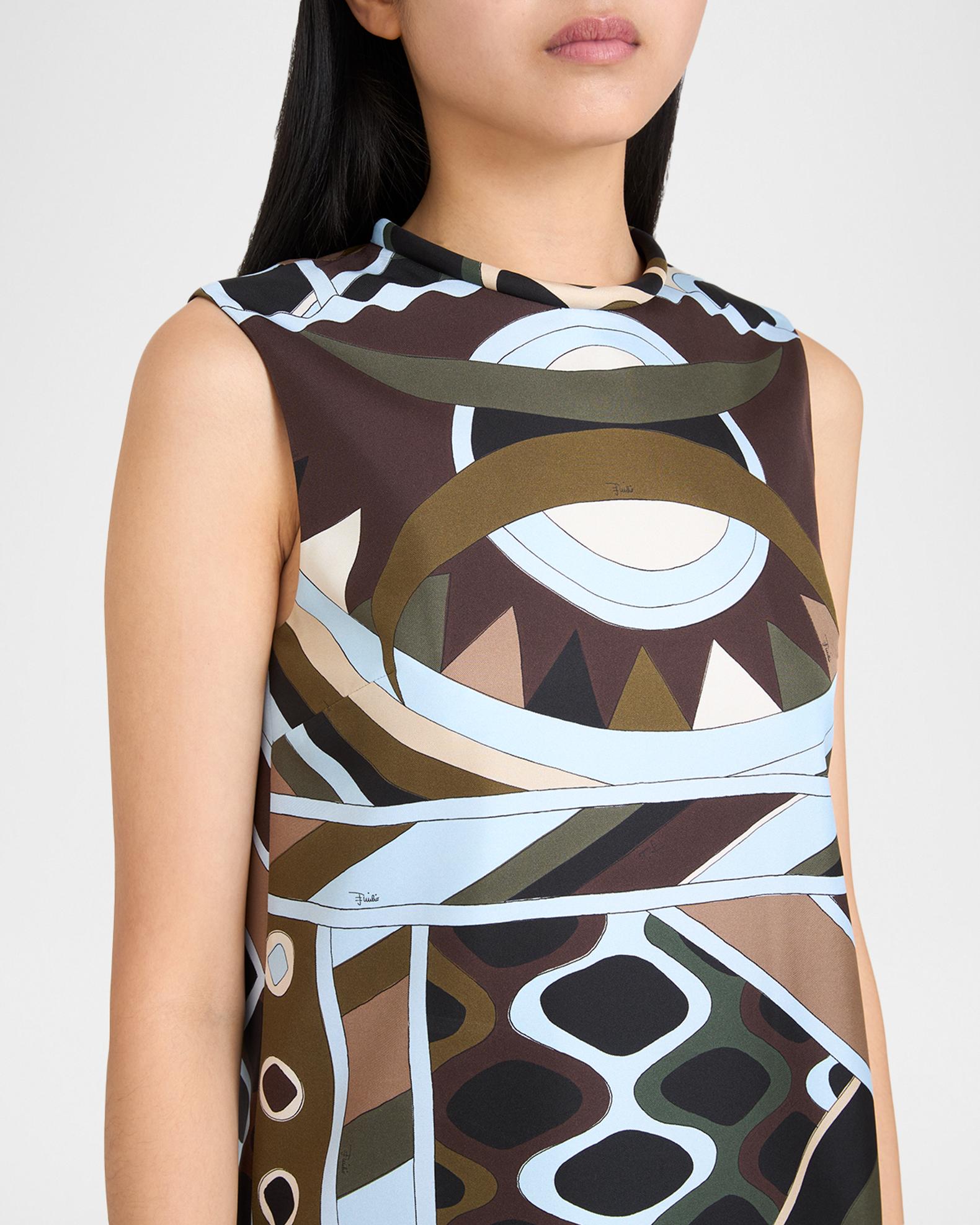 pucci vivara mini dress Pucci - Vivara Print One Shoulder Silk Dress - Size: L - Turquoise & Blue