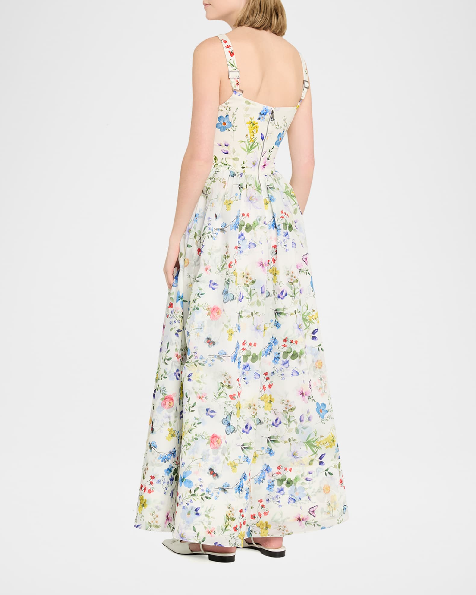 ALICE + OLIVIA Chara Square-Neck Maxi Dress | Neiman Marcus