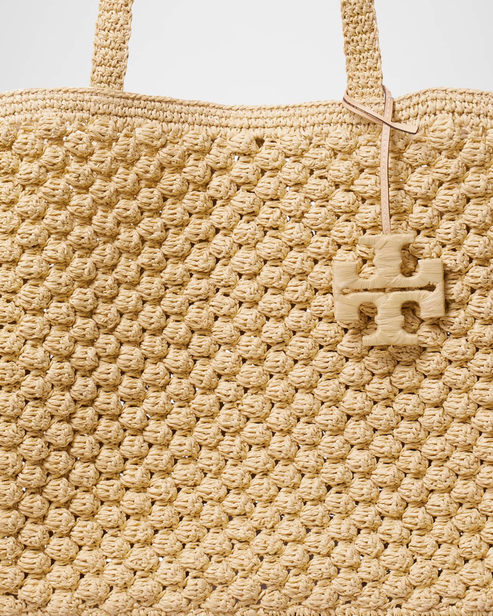 Tory Burch Ella Large Hand-Crocheted Paper Raffia Tote Bag