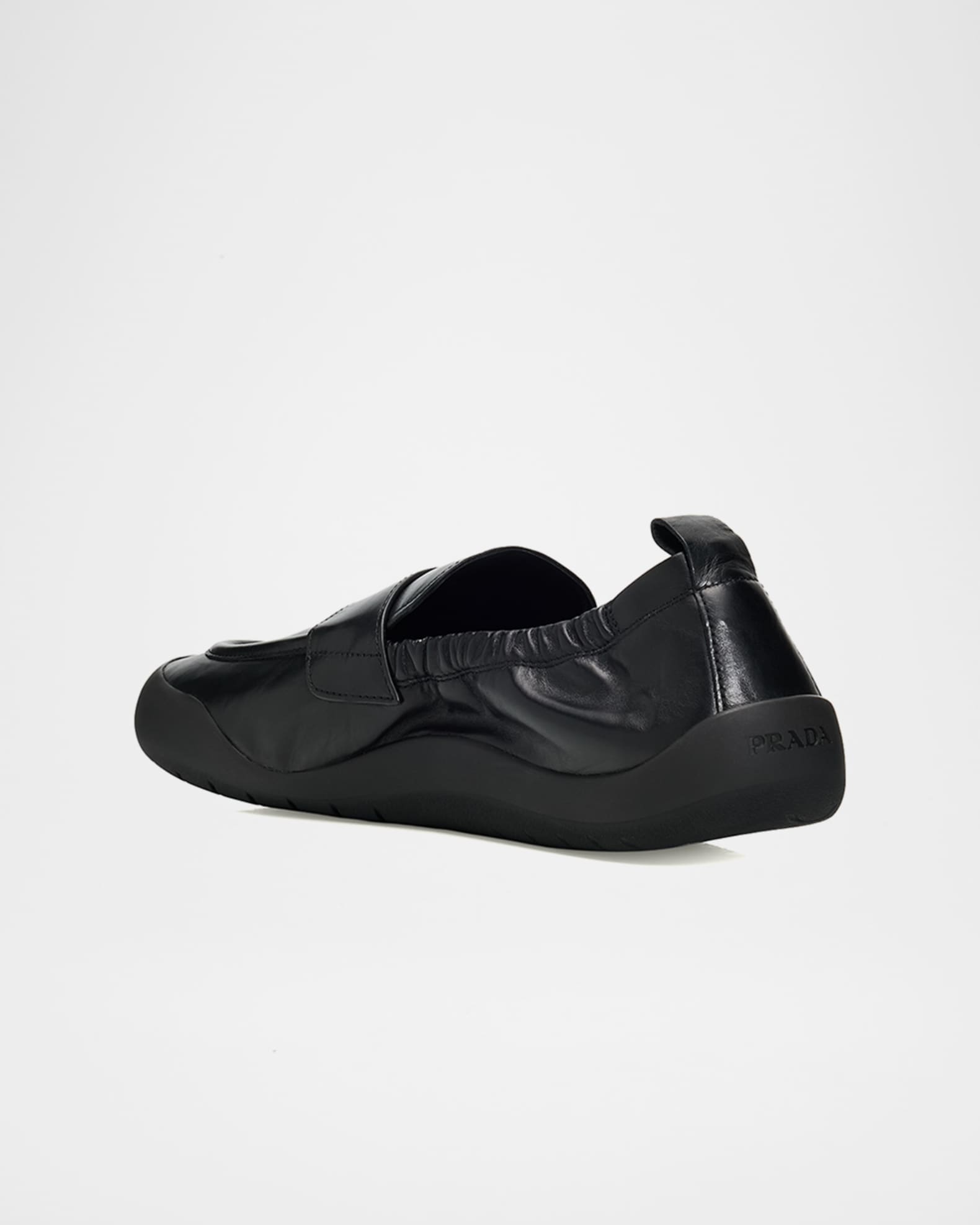 Prada Men's Speedrock Leather Rubber-Sole Penny Loafers | Neiman