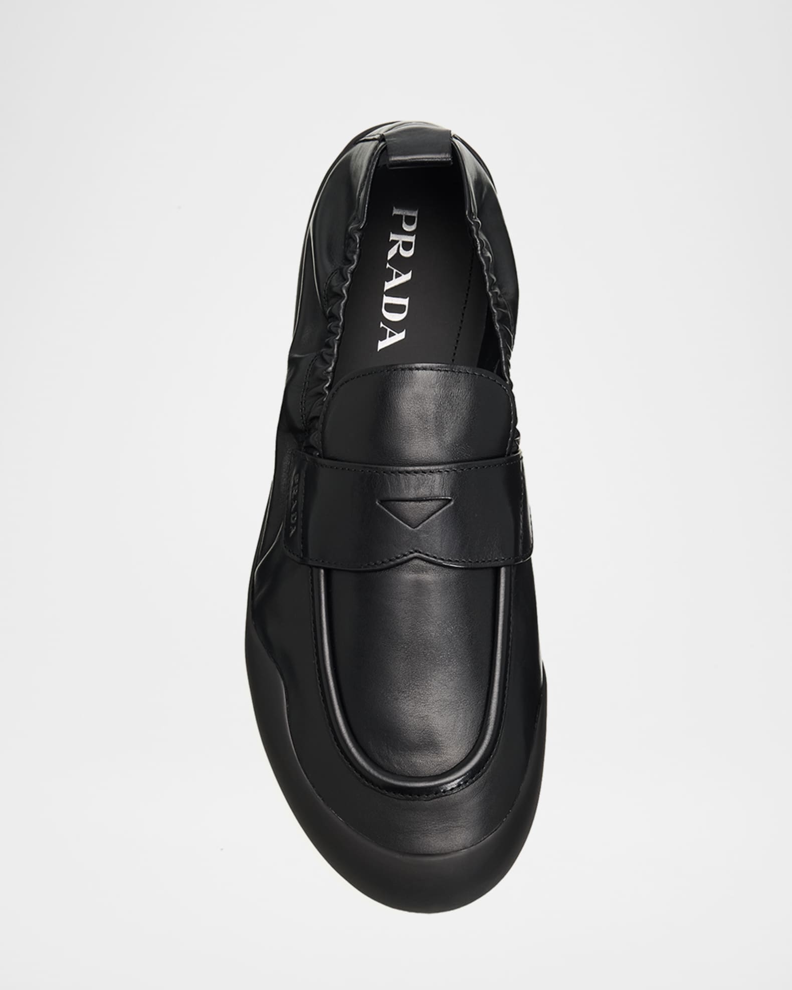 Prada Men's Speedrock Leather Rubber-Sole Penny Loafers | Neiman