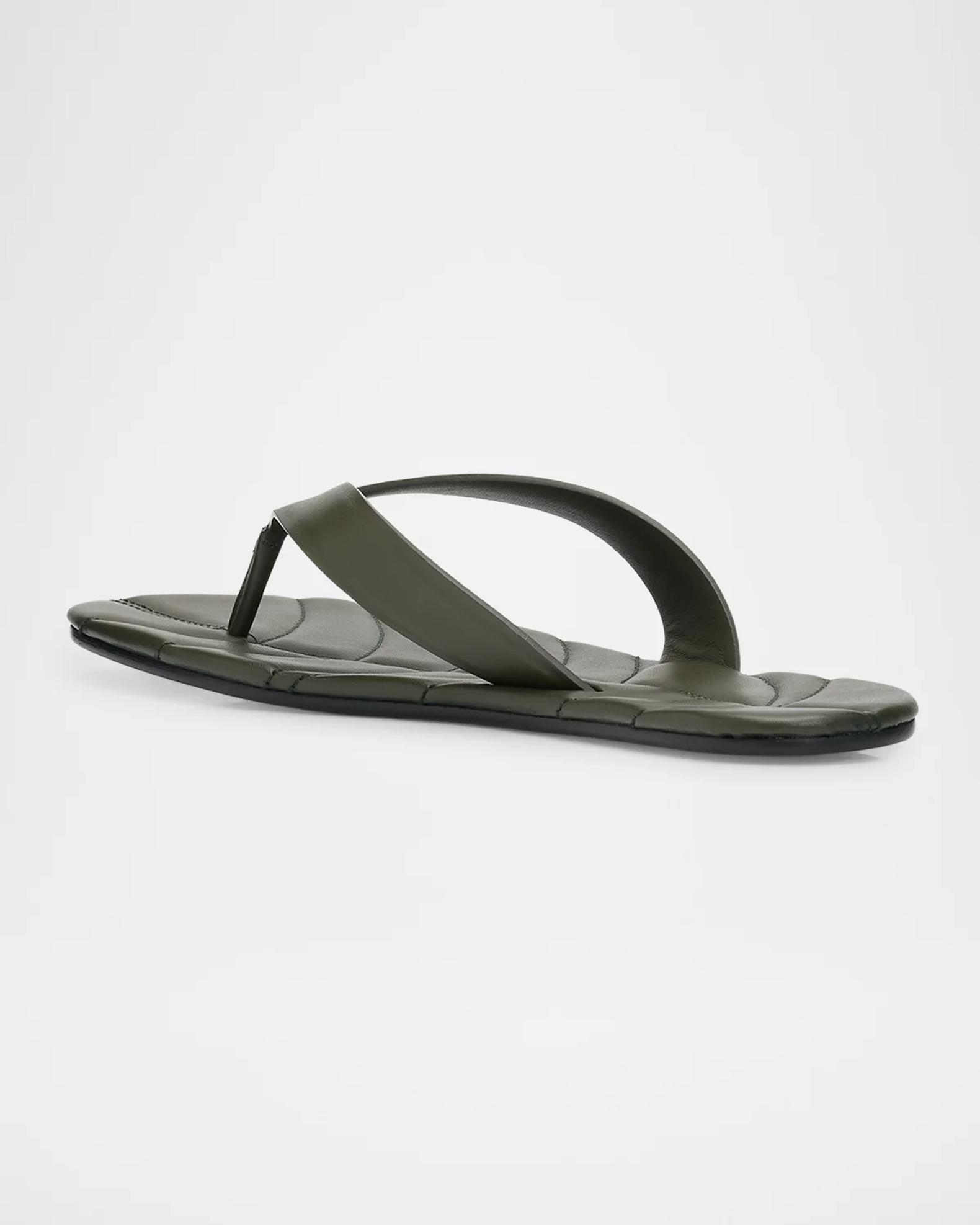 JW Anderson Leaf Leather Flat Thong Sandals | Neiman Marcus