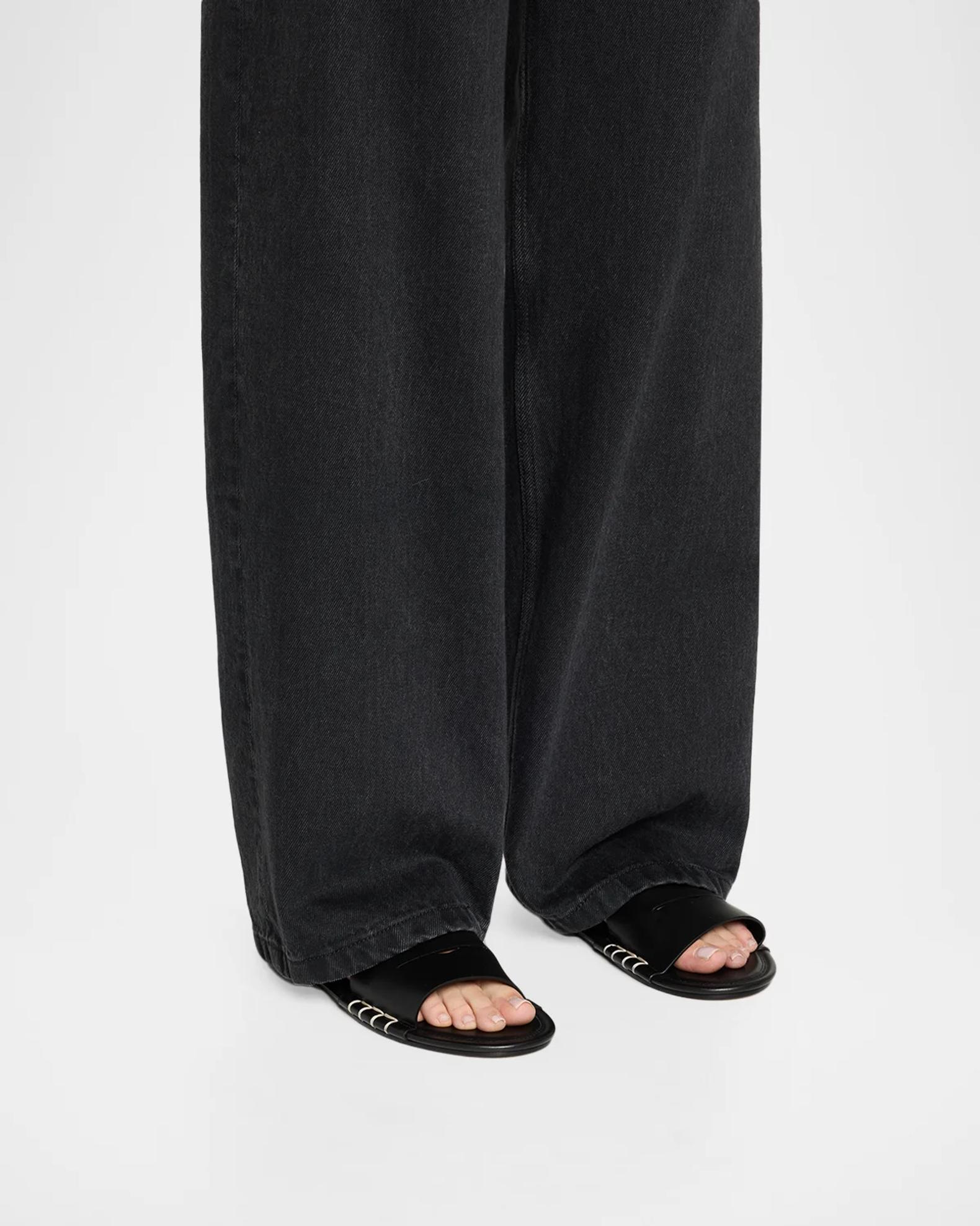 JW Anderson Loafer Leather Flat Slide Sandals | Neiman Marcus