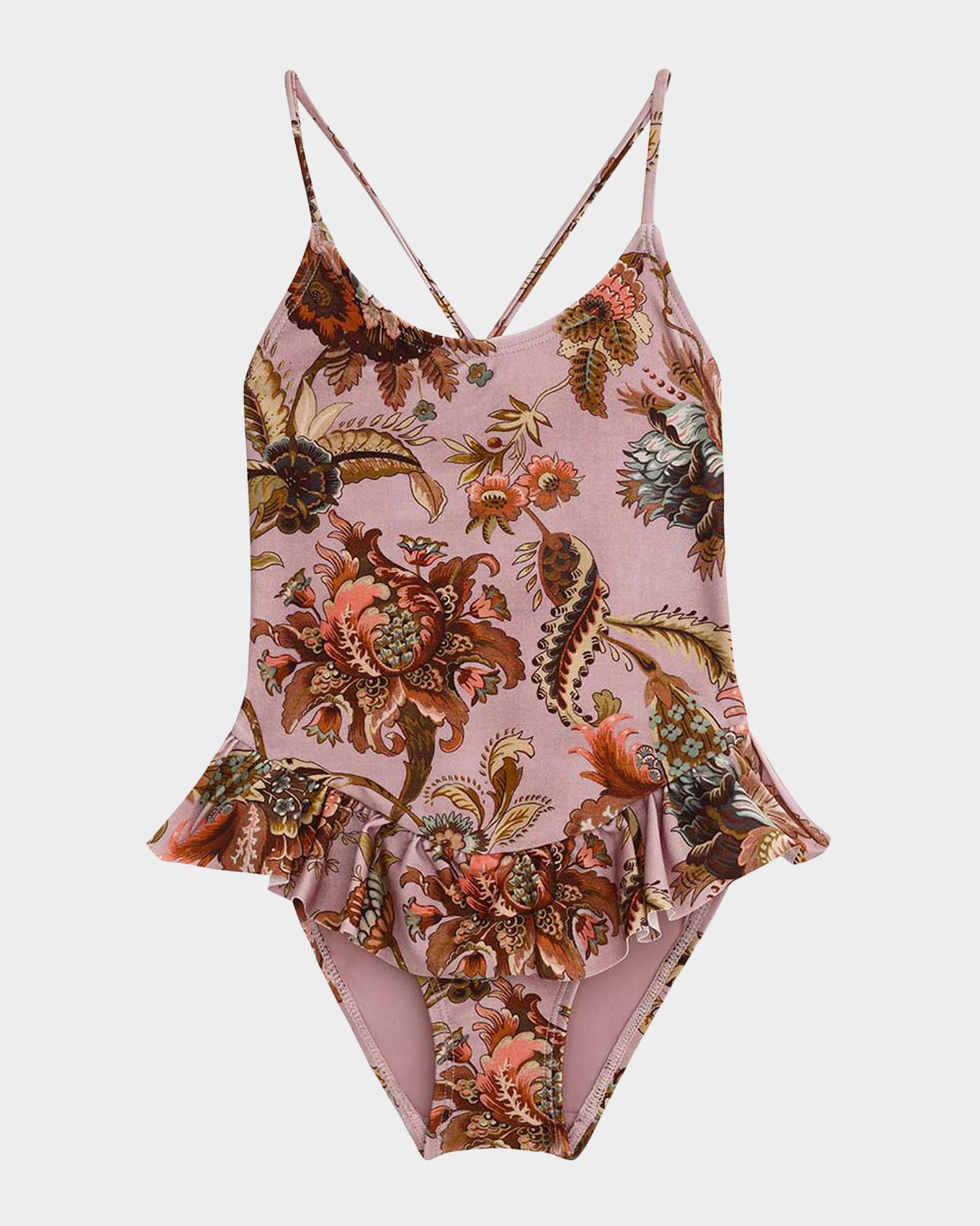 Zimmermann Aster Printed Frill One-Piece Swimsuit, Size 1-12