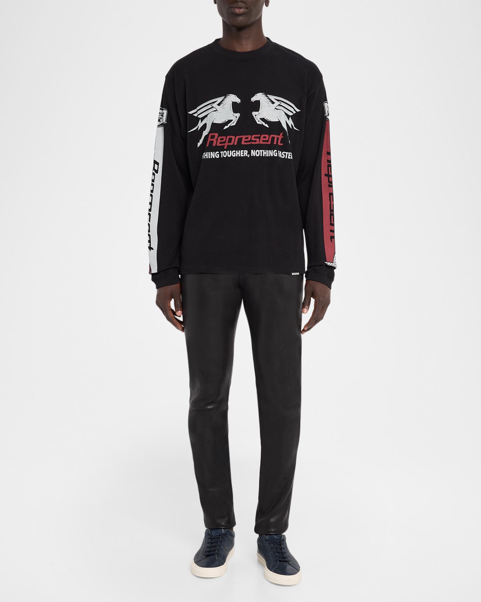REPRESENT Men's Mesh Pegasus Cotton Long-Sleeve T-Shirt | Neiman Marcus